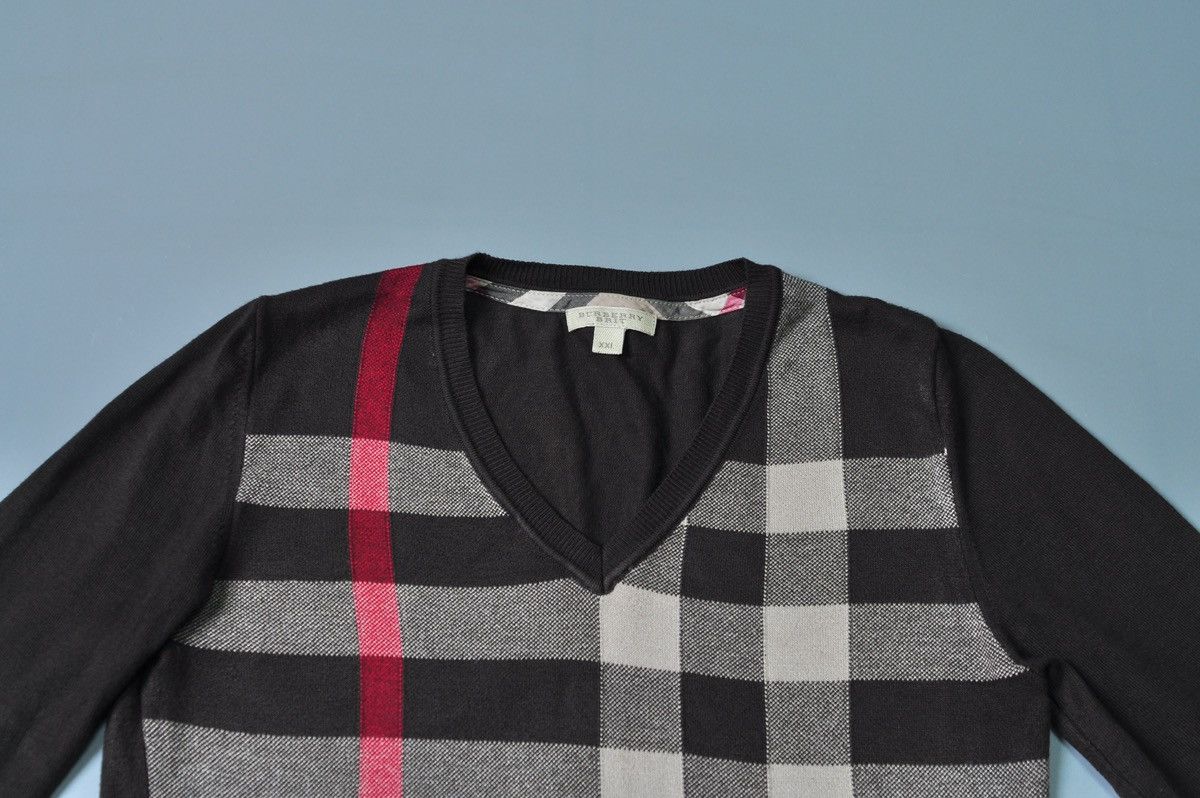 Burberry Burberry Nova Check Sweater V Neck RARE vintage Size L / US 10 / IT 46 - 4 Thumbnail