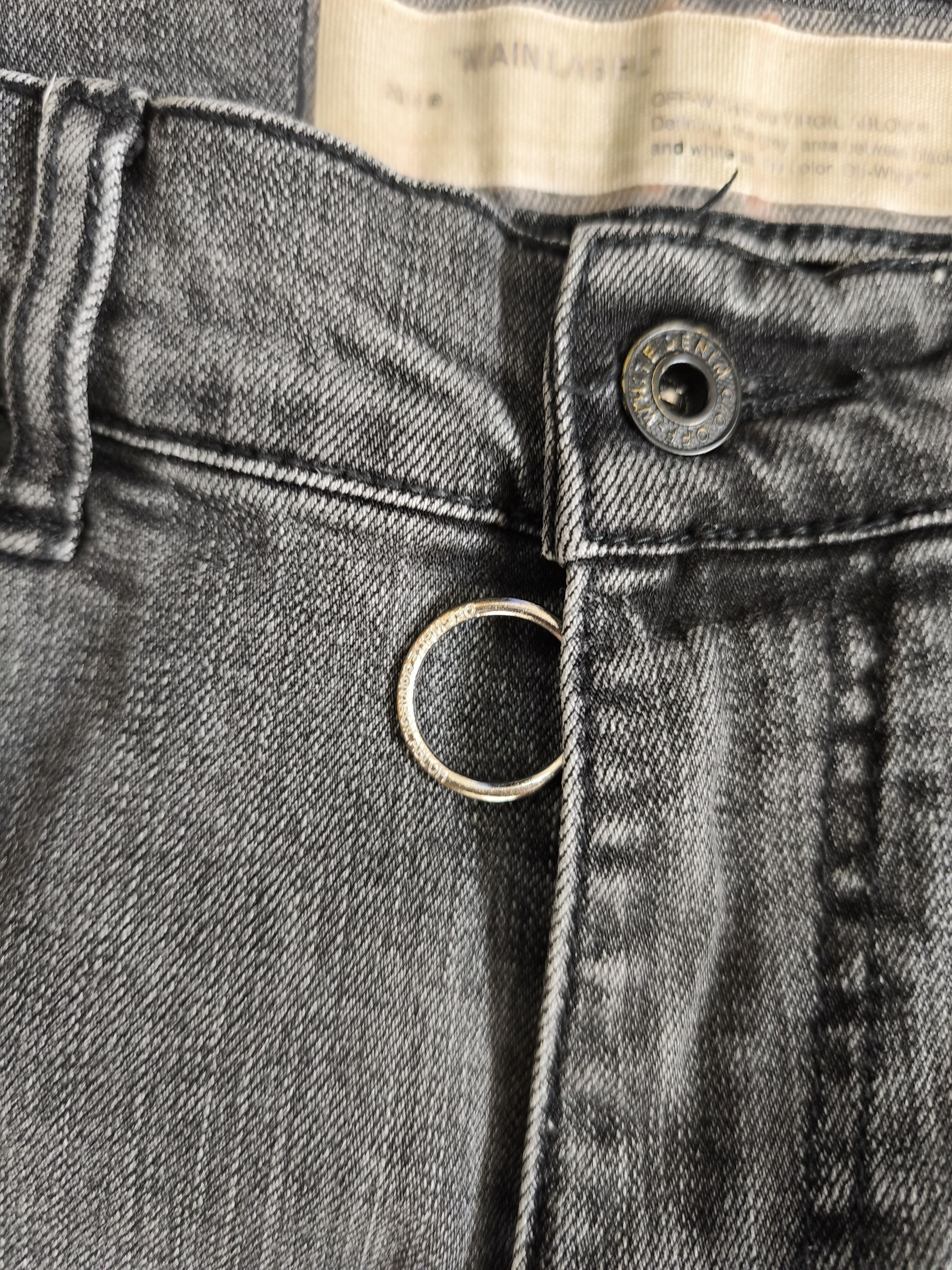 Off-White Off White Fire Line Yellow Logo Gray Slim Denim Jeans Size US 32 / EU 48 - 11 Thumbnail