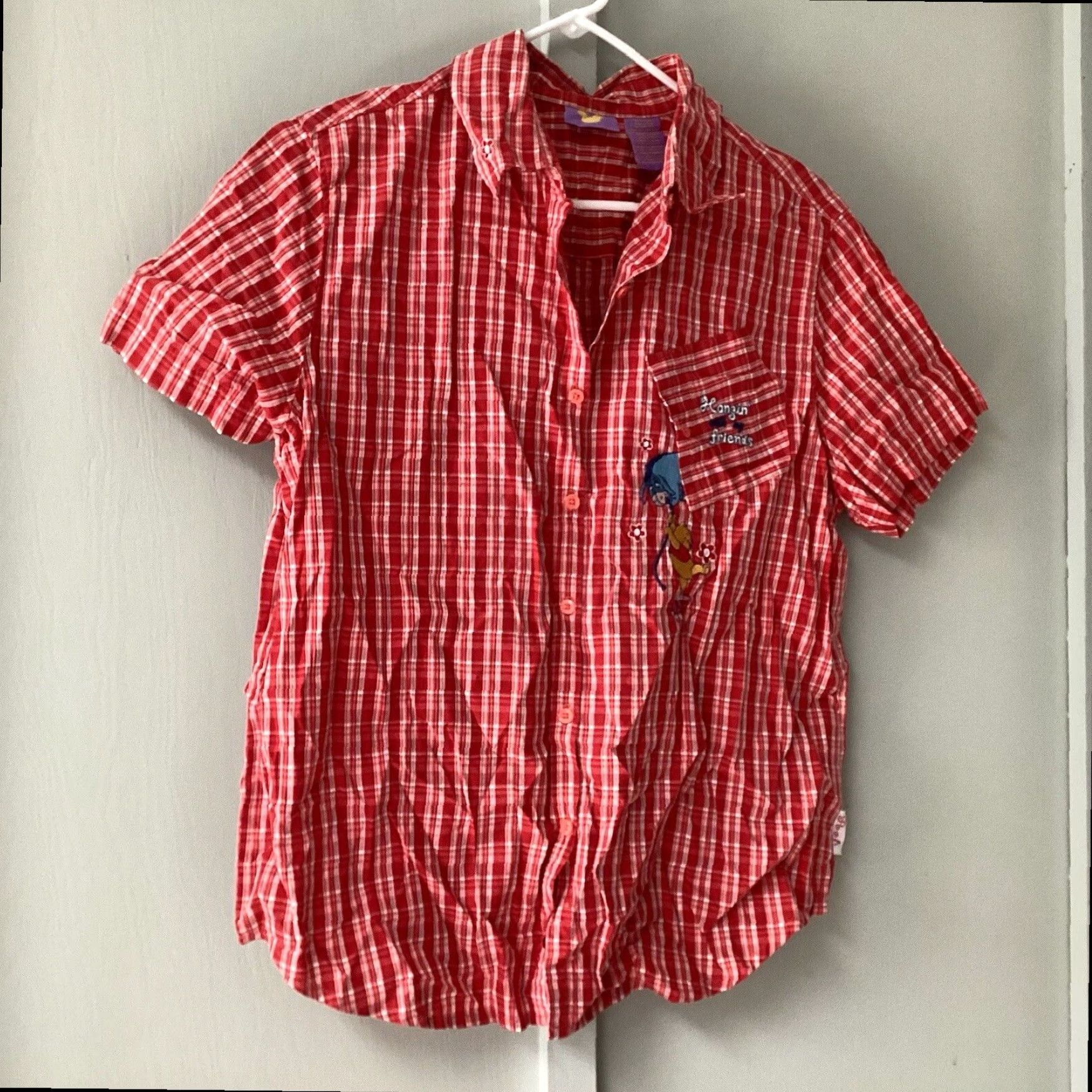 Disney VINTAGE Disney Women's Red Plaid Winnie The Pooh Flannel Shirt Medium Size M / US 6-8 / IT 42-44 - 7 Thumbnail