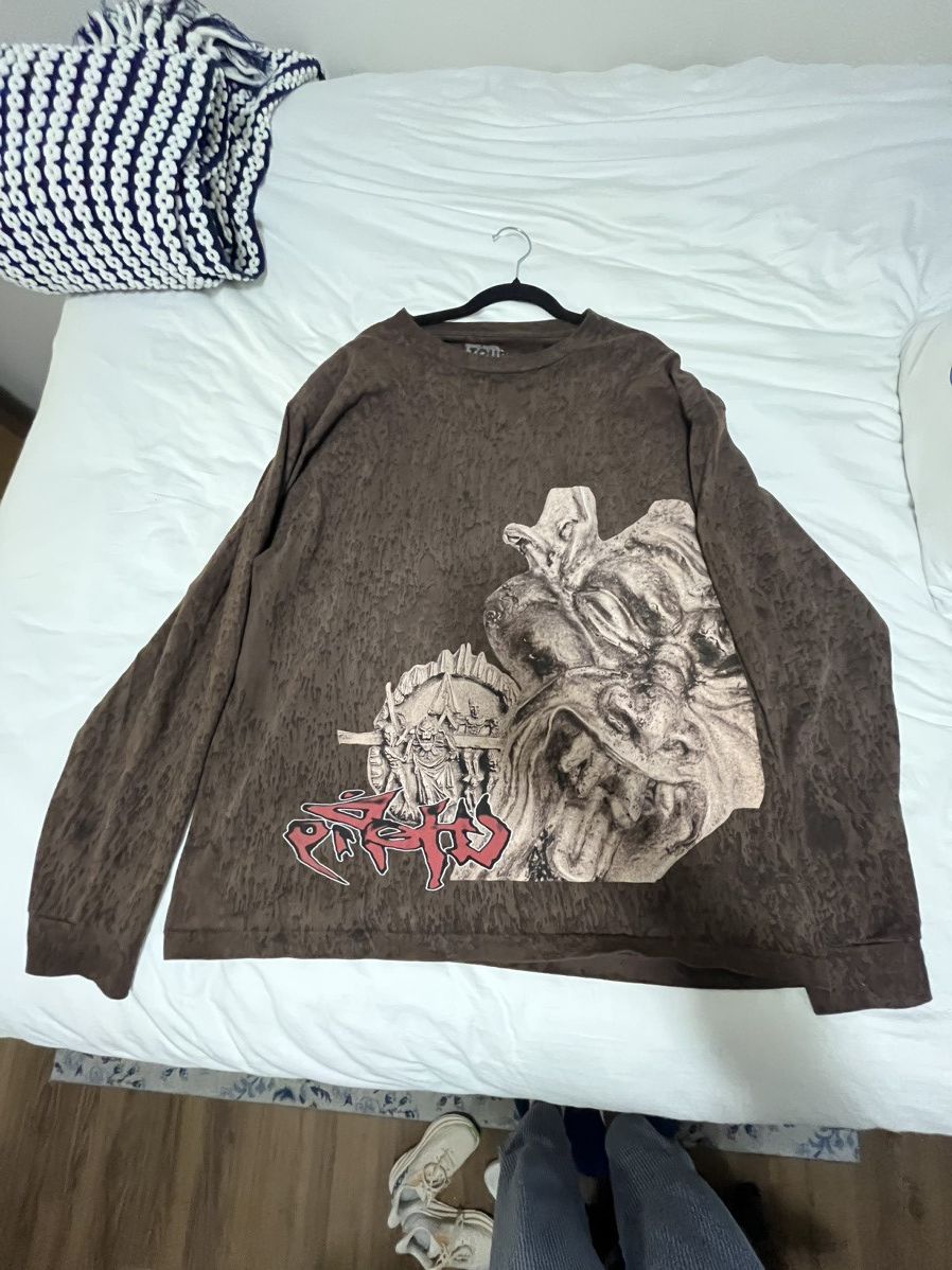 image of Travis Scott Utopia “Circus Maximus Tour 2023” Long-Sleeve T in Brown, Men's (Size XL)