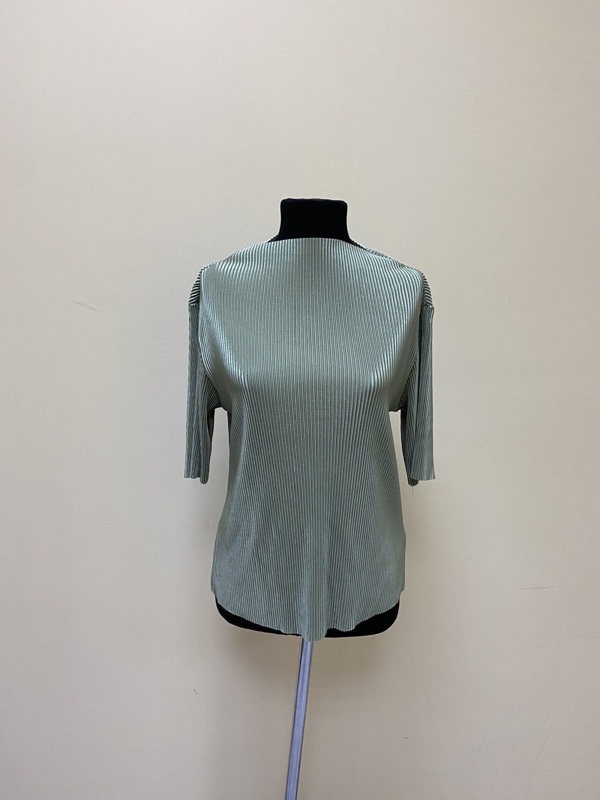 Japanese Brand Pleated Top Issey Miyake Style Womens Mint Size M Size M / US 6-8 / IT 42-44 - 1 Thumbnail