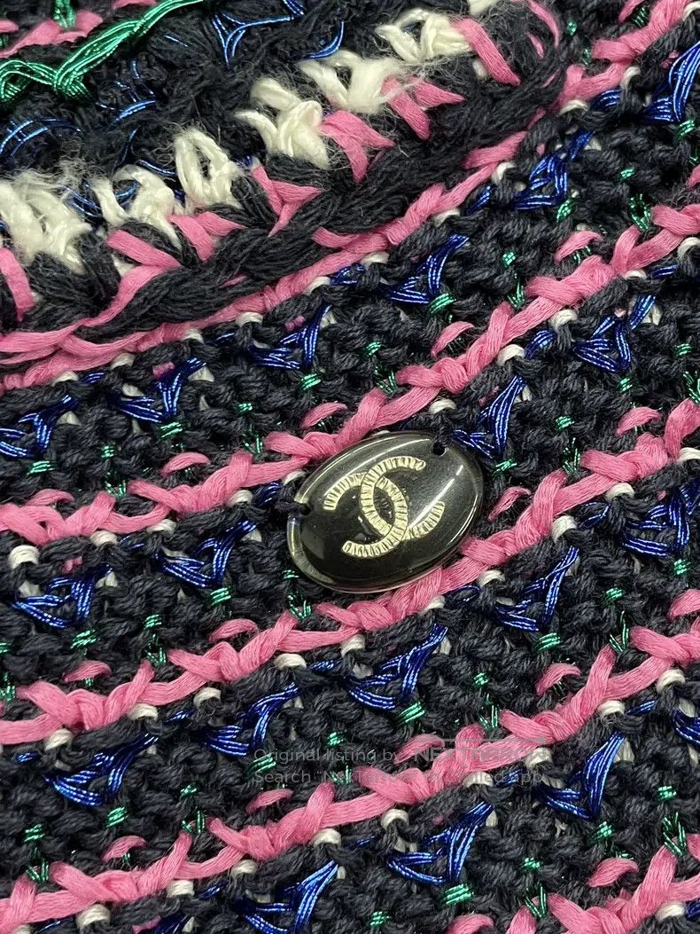 Chanel Chanel Purple knitted striped cardigan coat Size XXS / US 00 / IT 34 - 4 Thumbnail