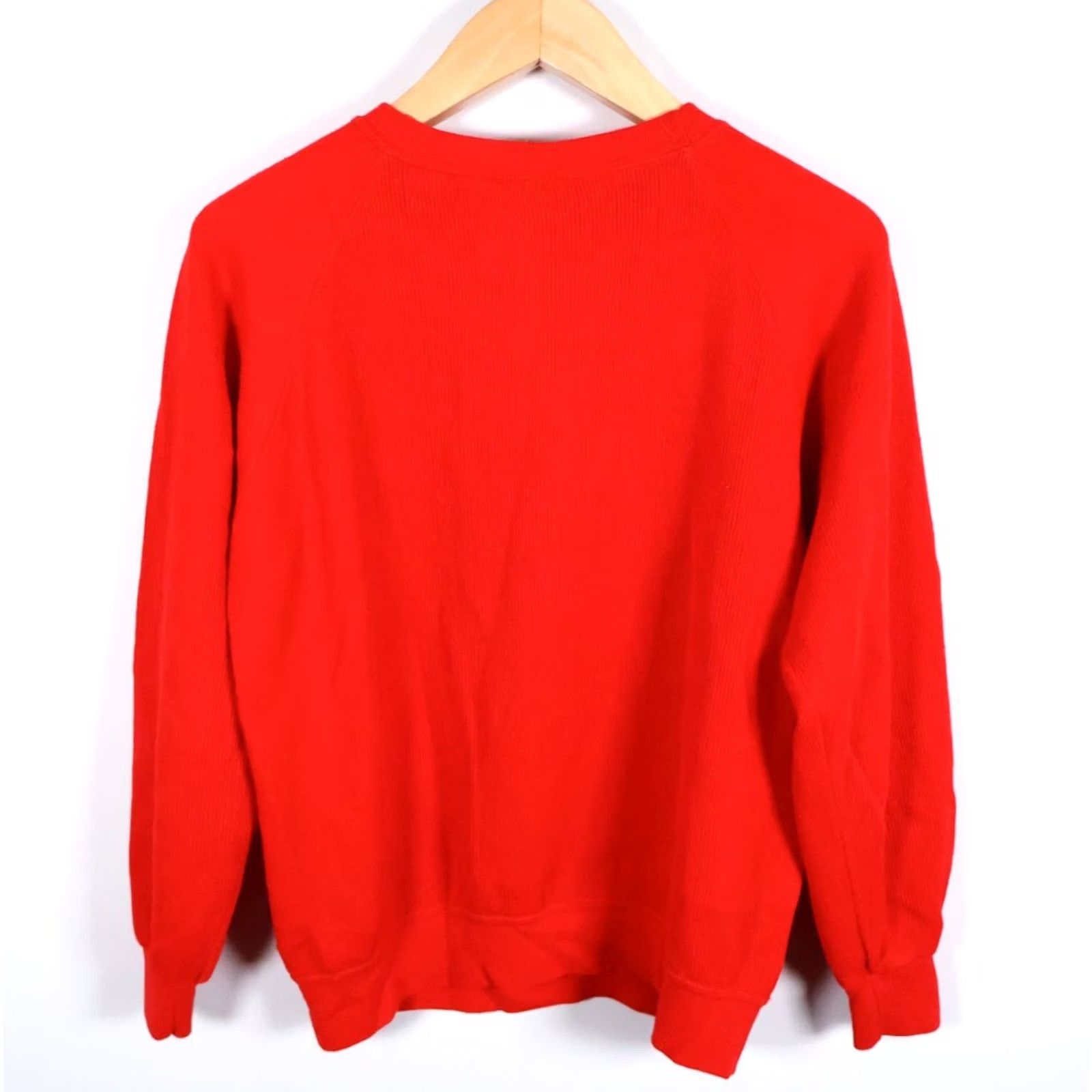 Vintage VINTAGE Sportswear Sweatshirt Shirt Adult Large Red Raglan Sleeve Creslan Acrylic USA Made Size US L / EU 52-54 / 3 - 2 Thumbnail