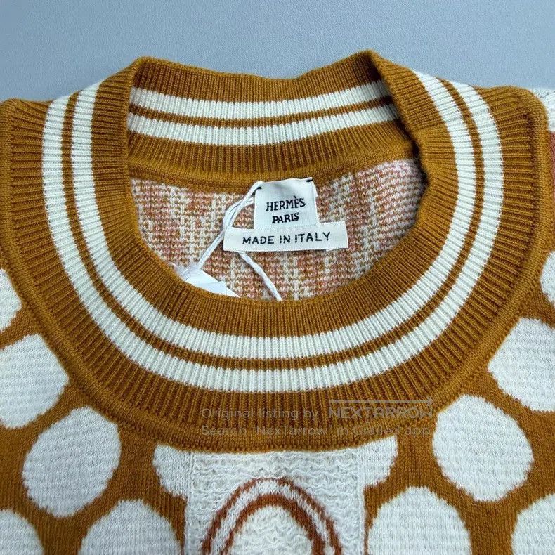 Hermes Hermes Brown circular pattern wool sweater Size XS / US 0-2 / IT 36-38 - 5 Thumbnail