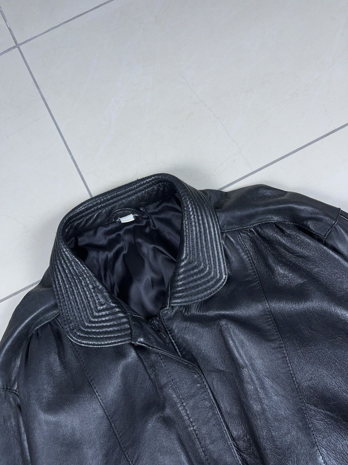 Genuine Leather × Vintage ➕ vintage sick fit boxy genuine leather avant garde jacket Size US L / EU 52-54 / 3 - 8 Thumbnail