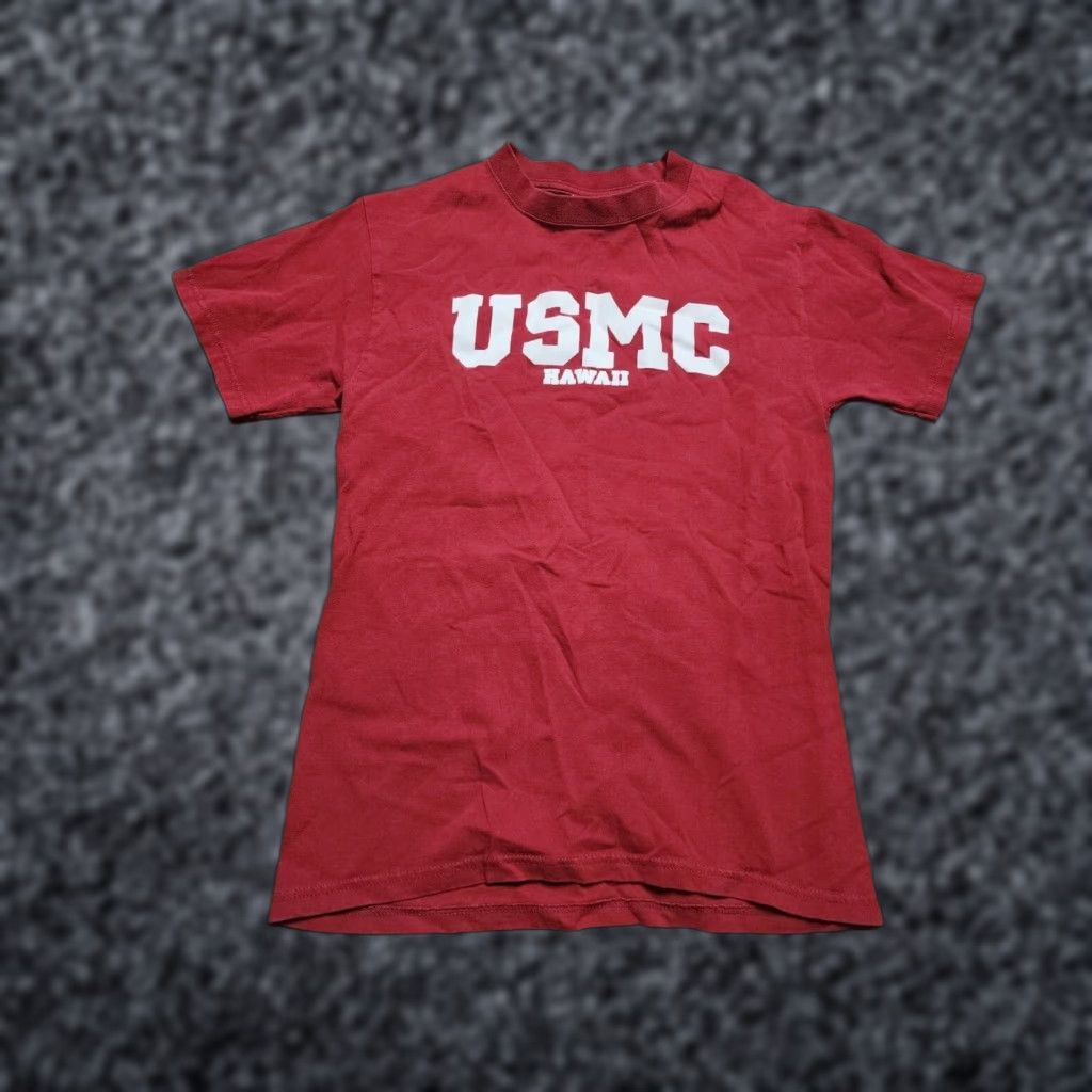 Soffe VINTAGE Soffe USMC Base Hawaii T Shirt Men S Crew Neck Red 90s Military Logo Size US S / EU 44-46 / 1 - 1 Thumbnail