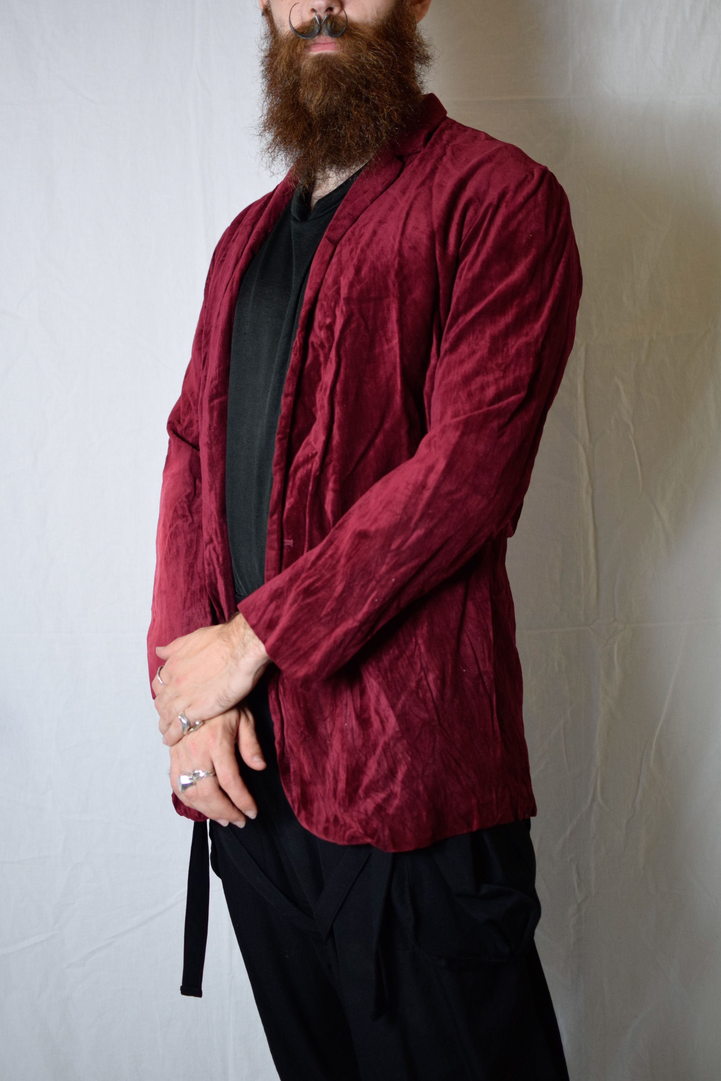 Julius Julius AW03 Red Velvet Jacket Size 48R - 5 Thumbnail