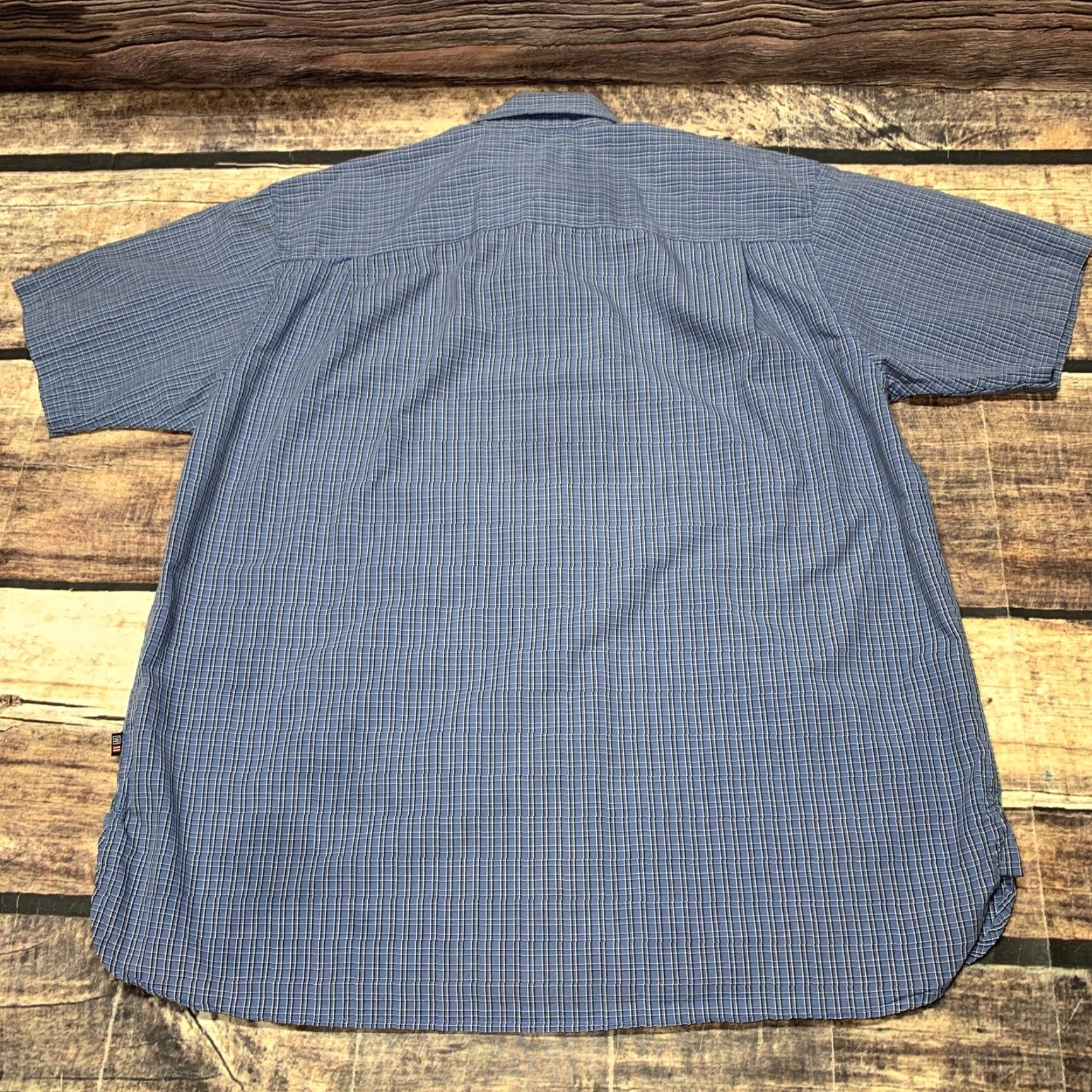 Wrangler Wrangler Short Sleeve Shirt Mens L Blue White Plaid Button-Up Western Size US XL / EU 56 / 4 - 6 Thumbnail