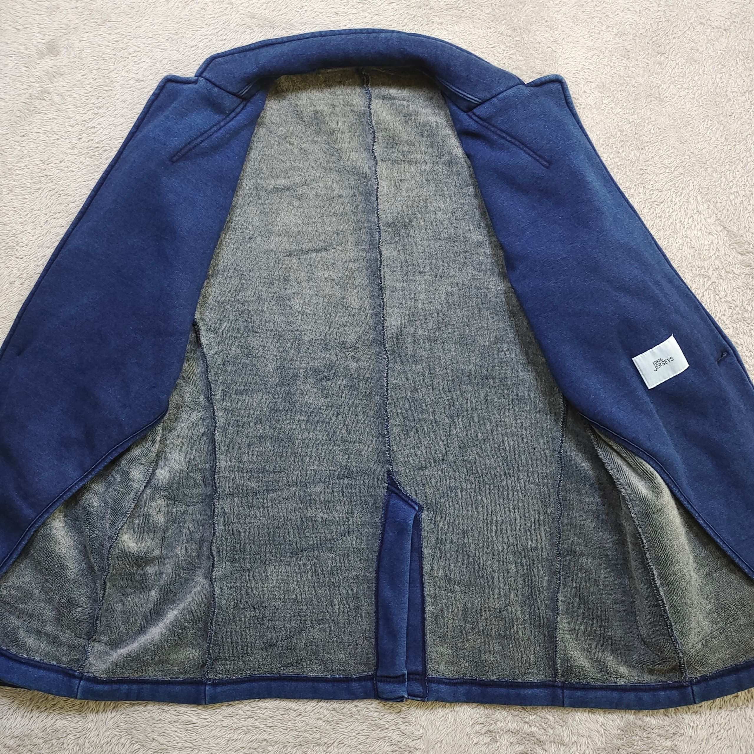 Edwin Vintage EDWIN BLAZER Indigo Blue Sweat Blazer Size 38R - 6 Thumbnail