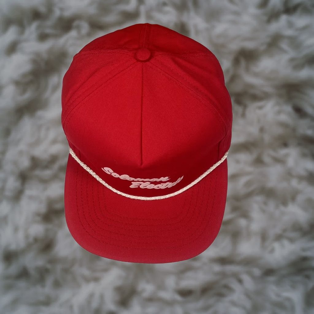 Vintage VINTAGE Identity Headwear Trucker Hat Cap Red Adult Men Adjustable Rope Electric Solomon Electric Rope Adjustable Trucker Hat Red Size ONE SIZE - 1 Thumbnail