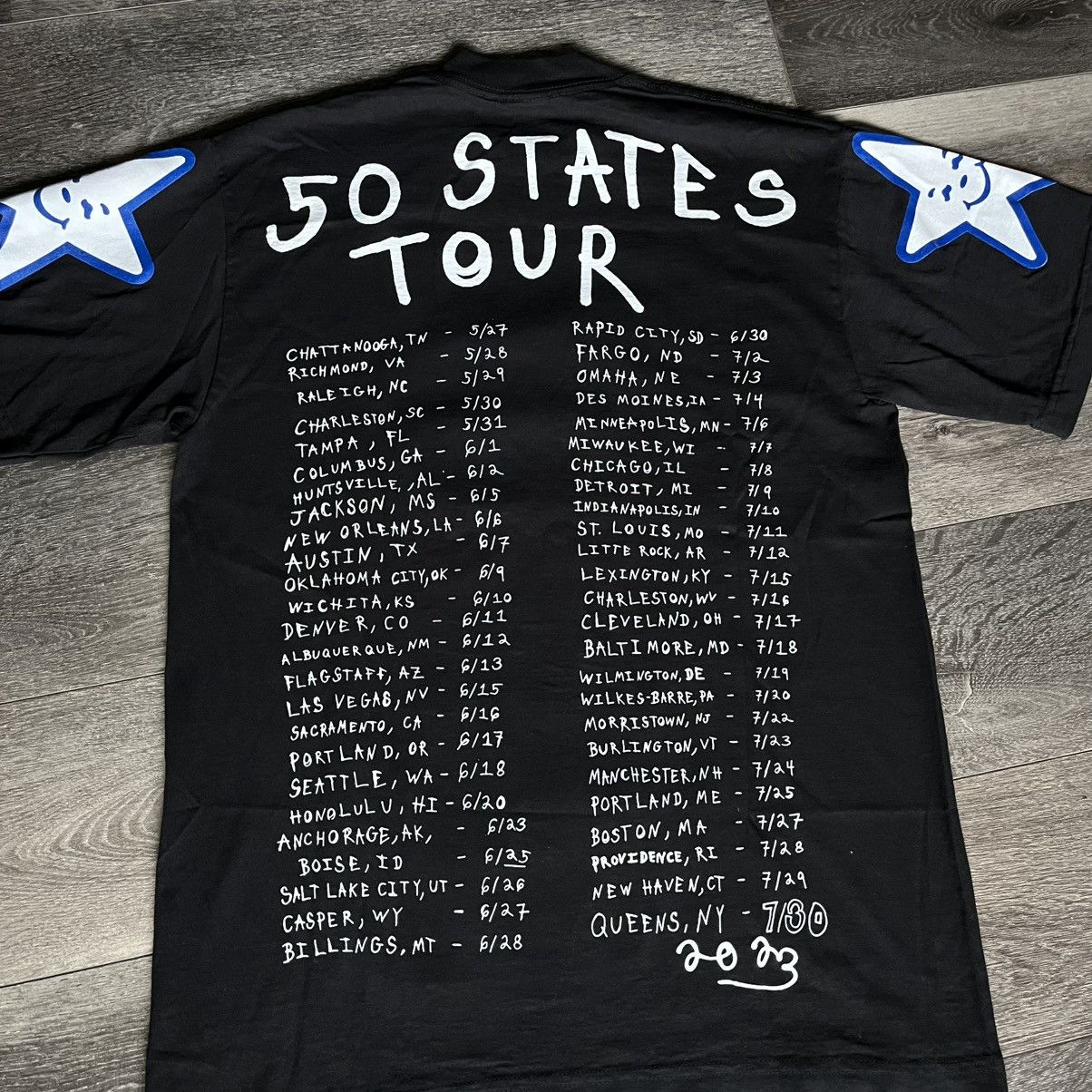 Asspizza 50 States Tour American Flag Graphic T Shirt Black