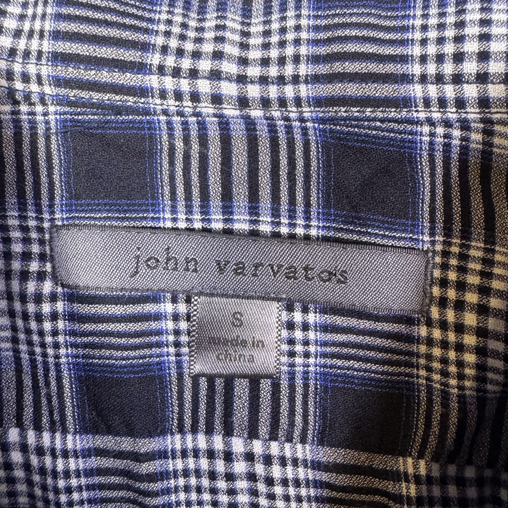 John Varvatos John Varvatos Shirt Mens S Lyocell Soft Plaid Windowpane Button Up Long Sleeve Blue Cotton Wool Blend Size US S / EU 44-46 / 1 - 5 Thumbnail