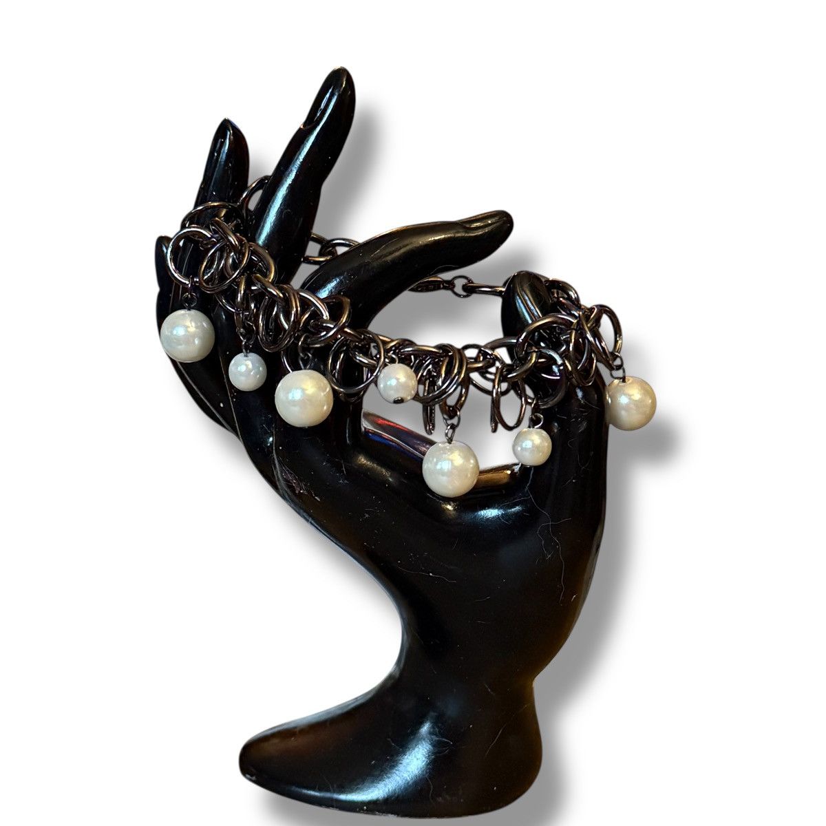 Other Gunmetal pearl charms chain bracelet Size ONE SIZE - 2 Thumbnail