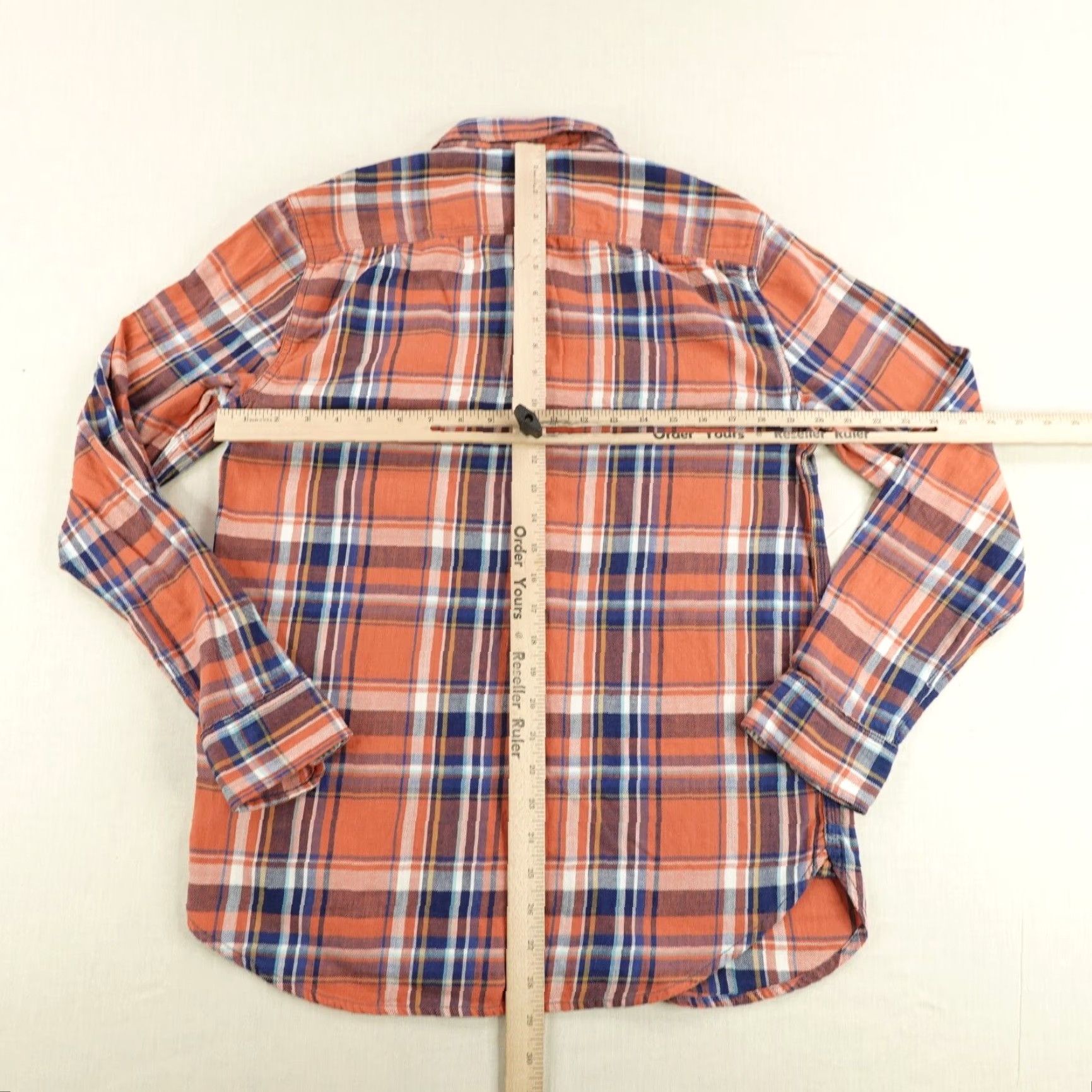 Lucky Brand VINTAGE Lucky Brand Men's Shirt Casual Long Sleeve Flannel Button Up California Fit Orange Plaid 90s Men's Wear Size US M / EU 48-50 / 2 - 7 Thumbnail