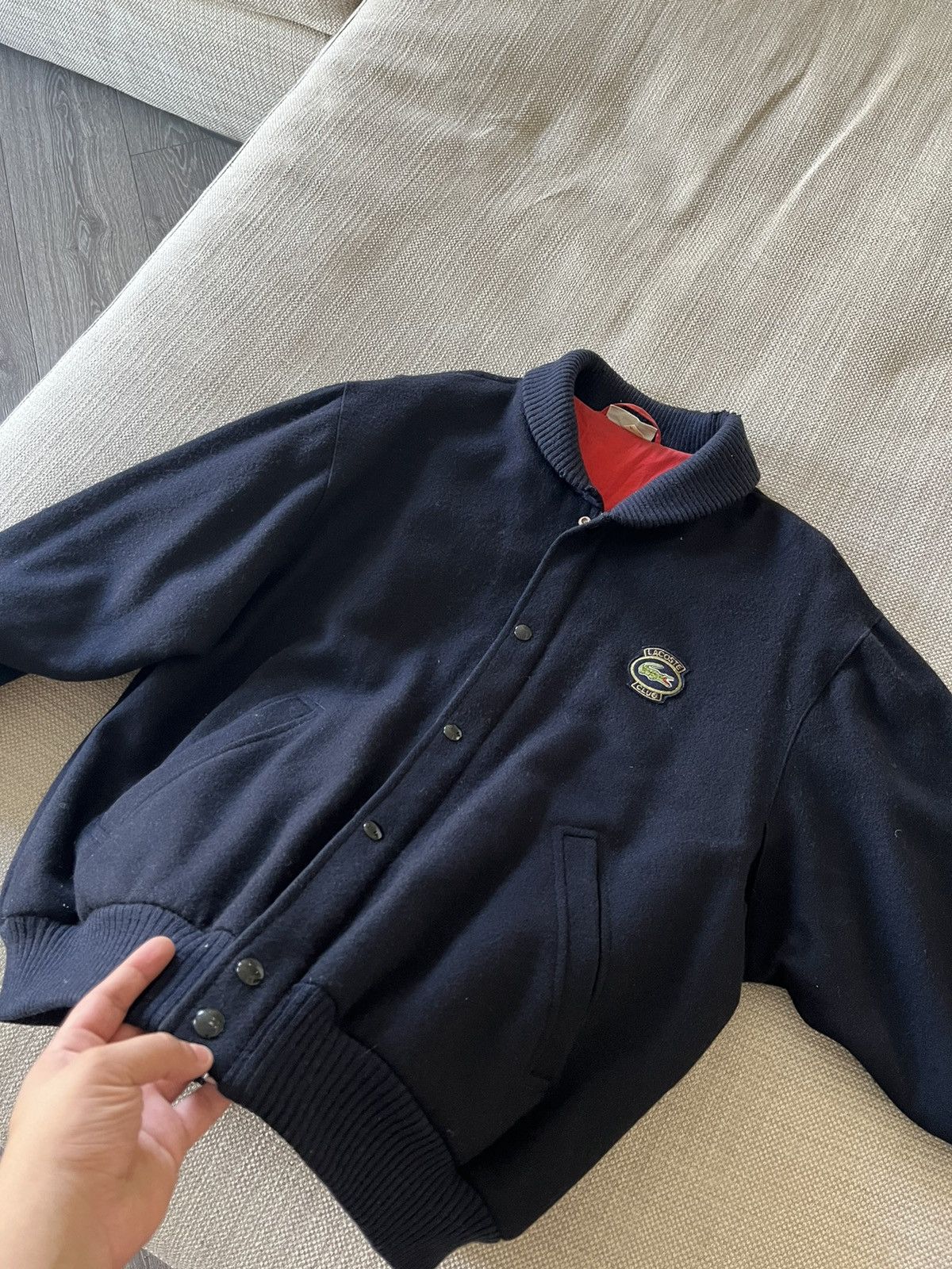 Lacoste × Vintage Vintage 80s 💥 Lacoste Jacket Wool Varsity Bomber Size US XL / EU 56 / 4 - 8 Thumbnail