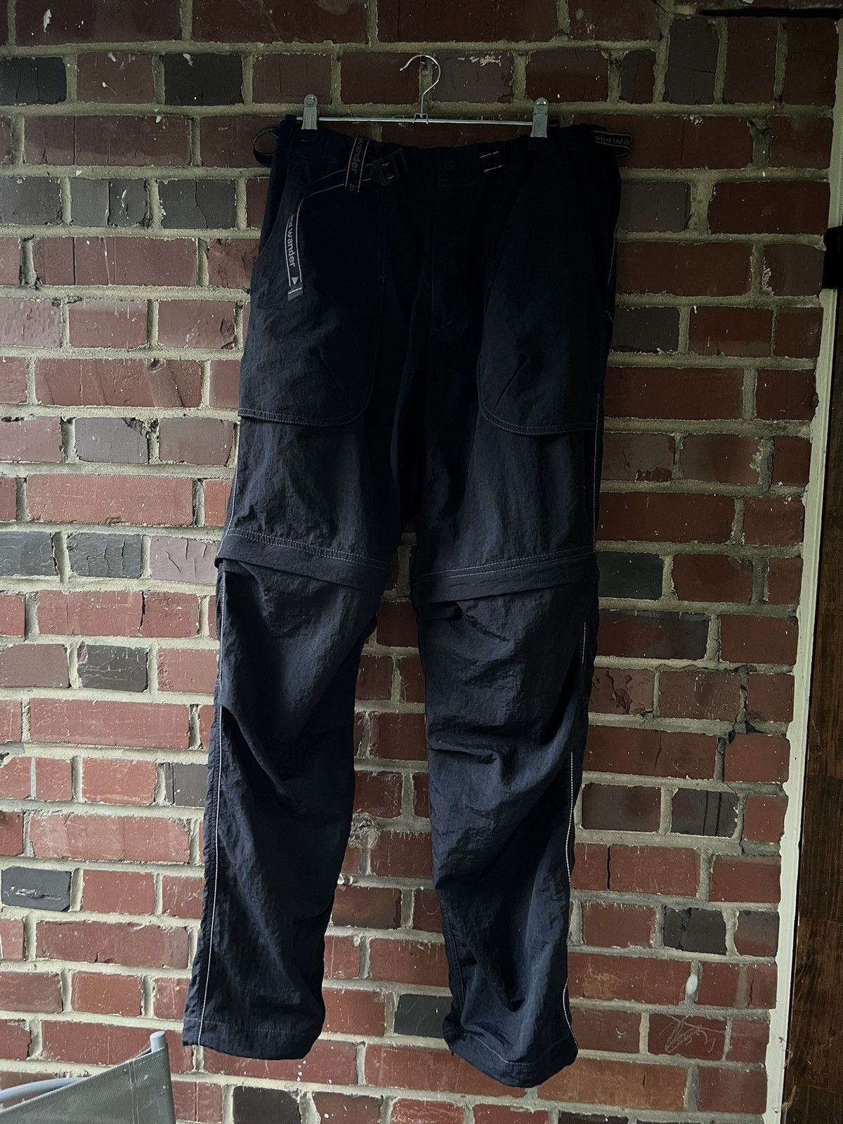 image of And Wander Nylon Taffeta 2-Way Pant in Black, Men's (Size 32)