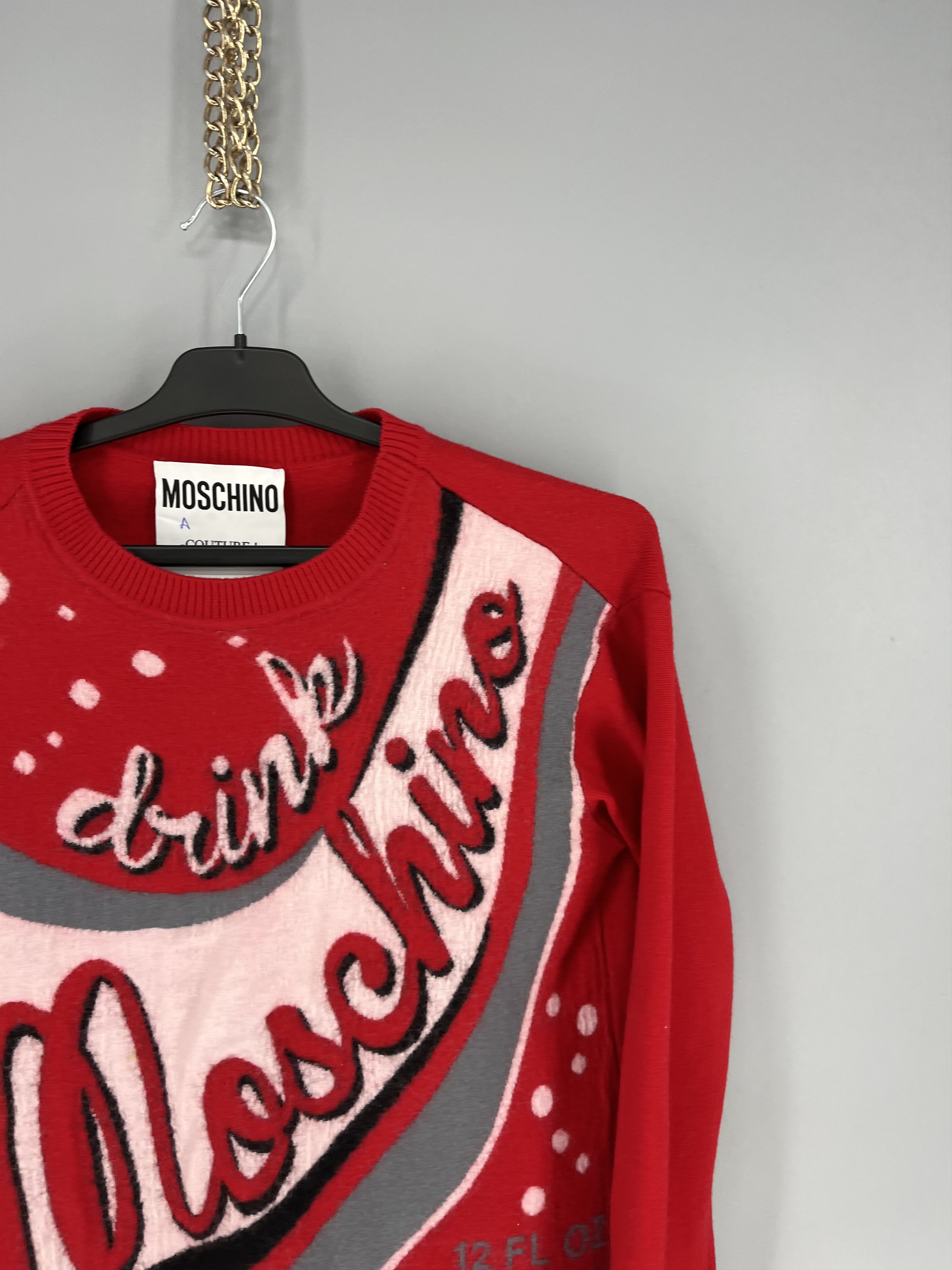 Moschino Vintage Drink 335ml Moschino Sweater 100 Wool Lana Size S / US 4 / IT 40 - 5 Thumbnail