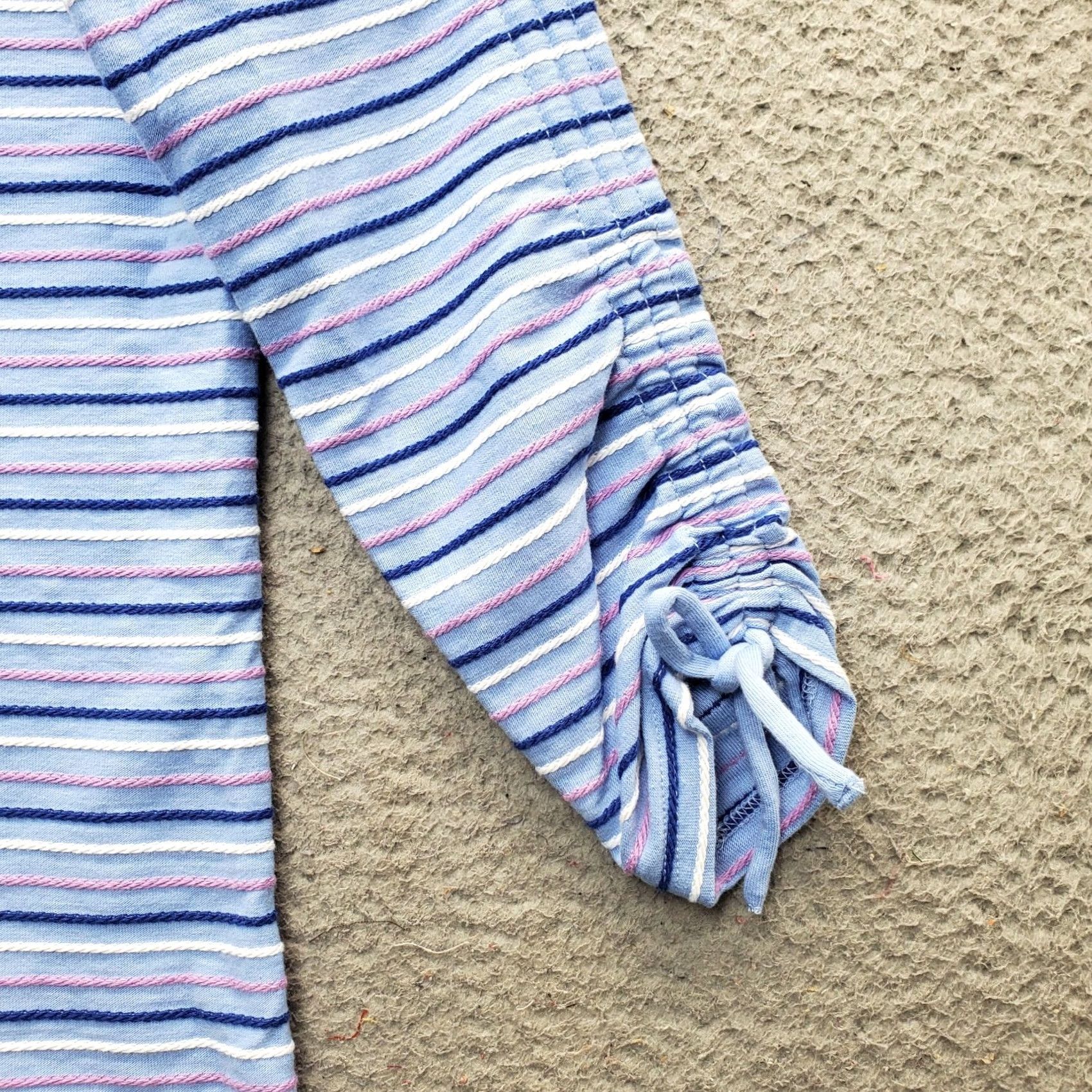 Talbots Talbots Womens Shirt Petite P Striped Ruched 3/4 Tie Sleeve Boat Neck Multicolor Cotton T-Shirt Size PP Womens Size XXS / US 00 / IT 34 - 7 Thumbnail