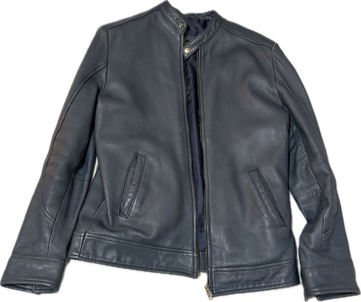 Other Pretty Blue Leather Jacket Size US M / EU 48-50 / 2 - 1 Thumbnail