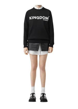 Burberry Burberry Kingdom Print Sweatshirt Crew Black XS Women's Size XS / US 0-2 / IT 36-38 - 7 Thumbnail