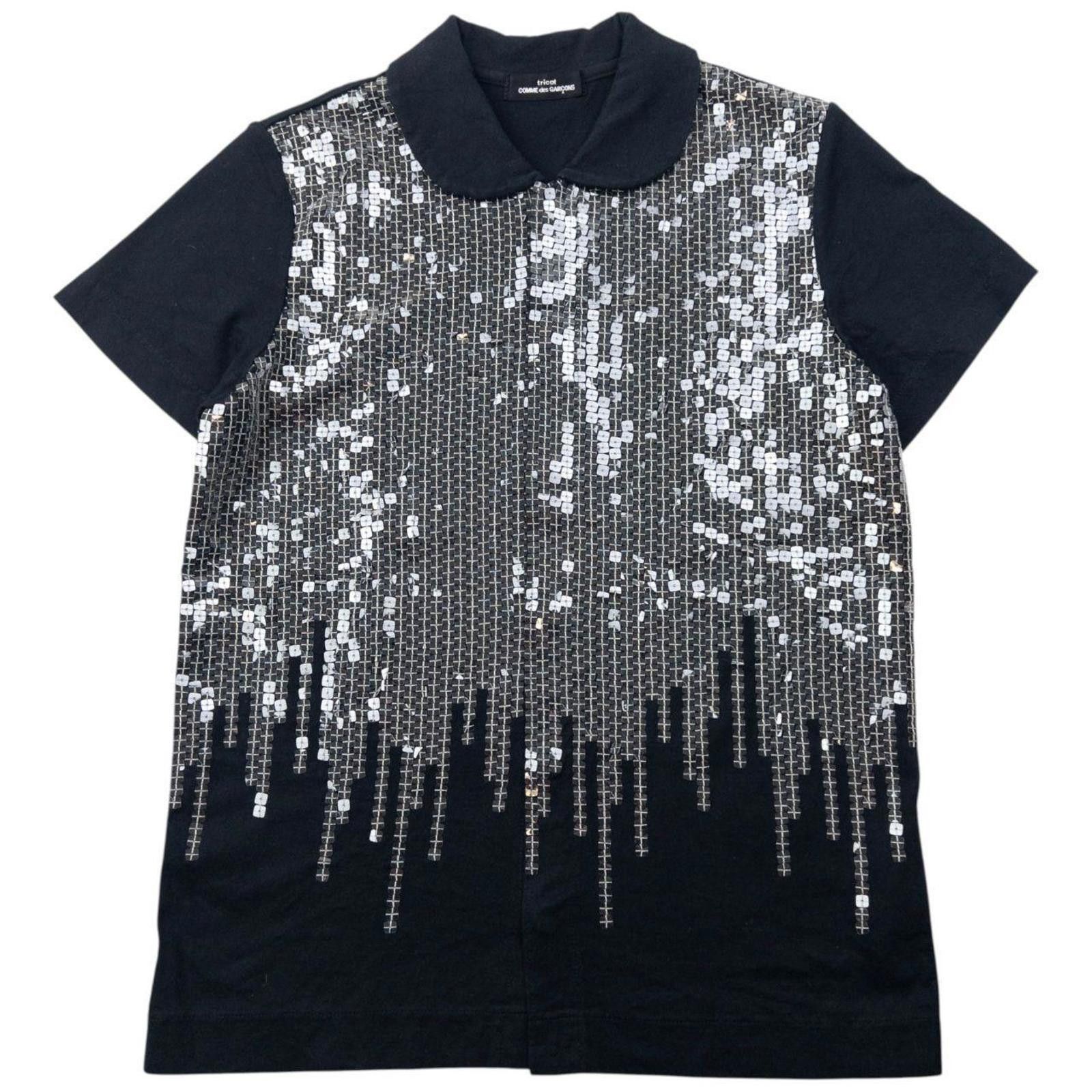 Vintage Comme Des Garçons Tricot Sequin Button Up Shirt Size