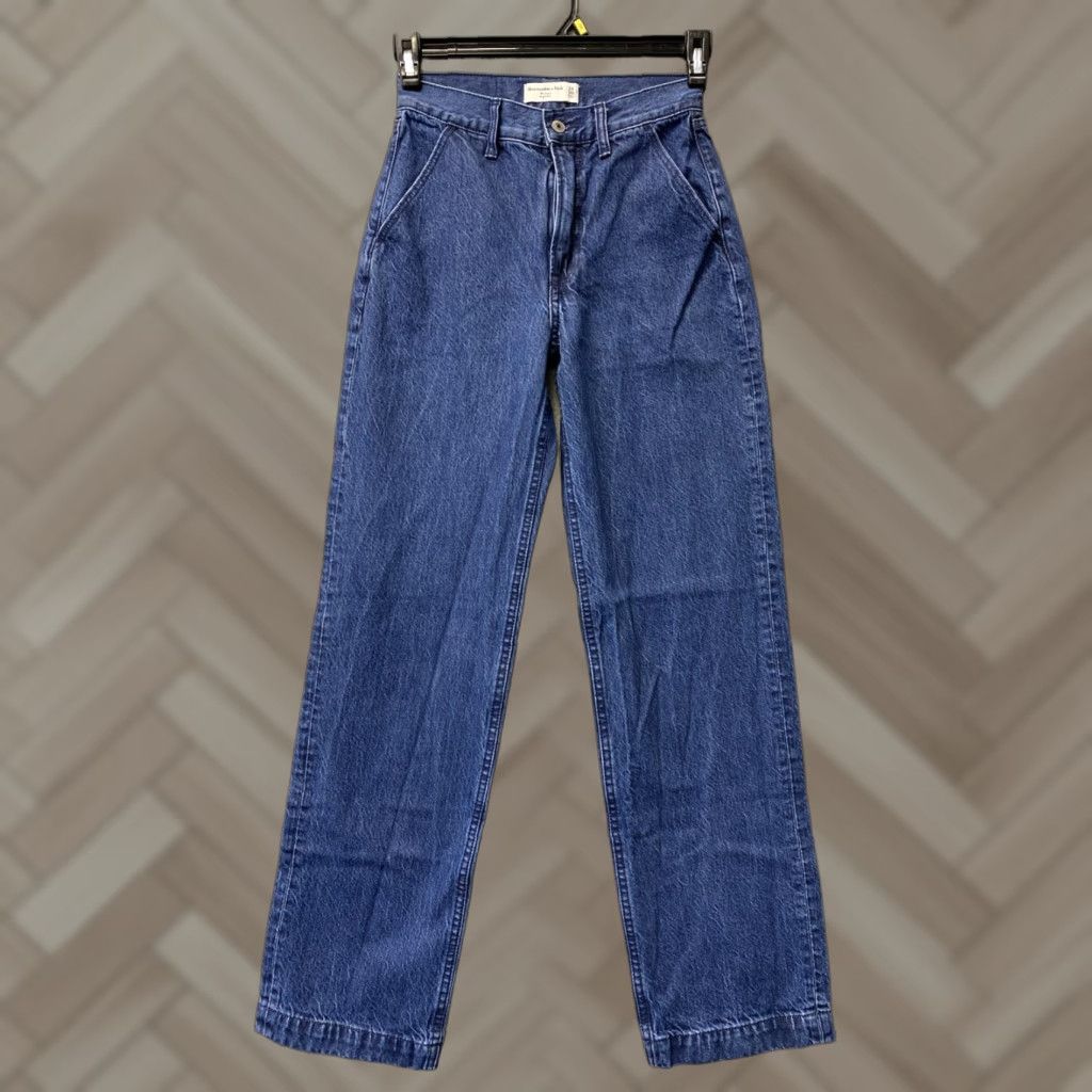 Abercrombie & Fitch Abercrombie & Fitch Women's Jeans 00 High Rise Wide Leg Cotton Blend Blue 90s Style Size 26" / US 2 / IT 38 - 1 Thumbnail