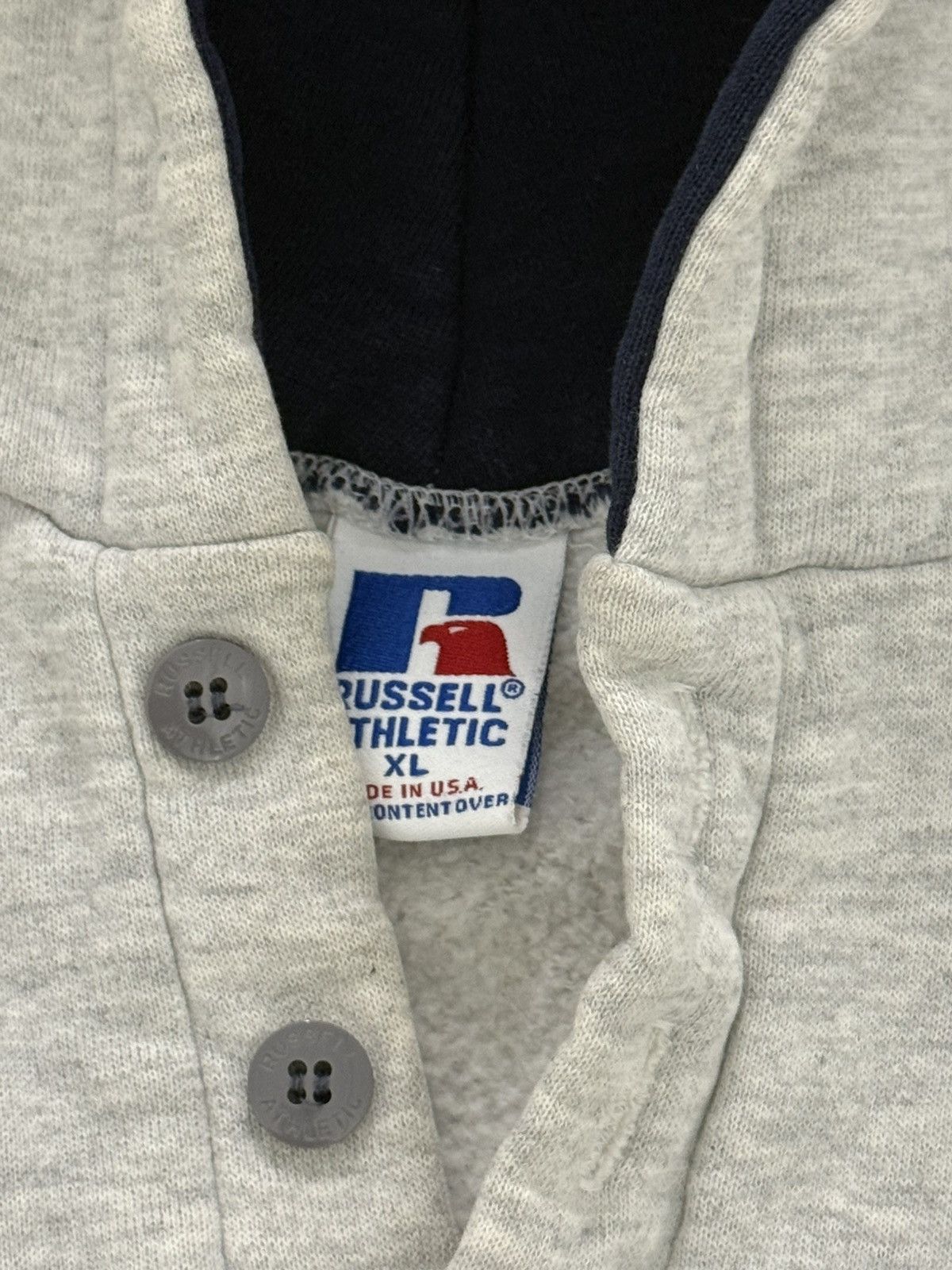 Russell Athletic Vintage Russell Athletic Heather Grey Hoodie Buttons US 90s Size US XL / EU 56 / 4 - 3 Thumbnail
