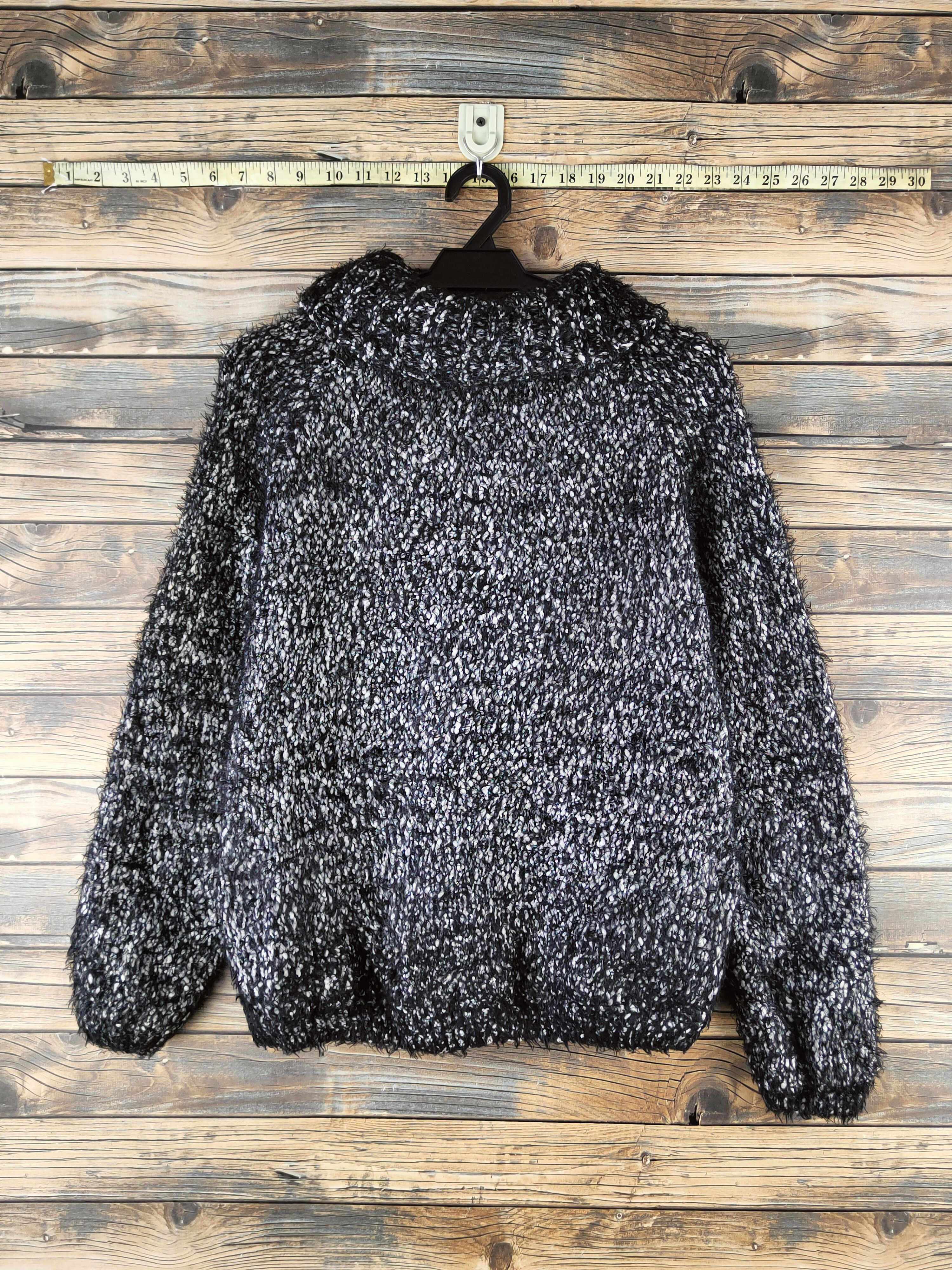 Japanese Brand DL Lepsim Black Fur shaggy Mohair Knitwear #46-998 Size M / US 6-8 / IT 42-44 - 7 Thumbnail