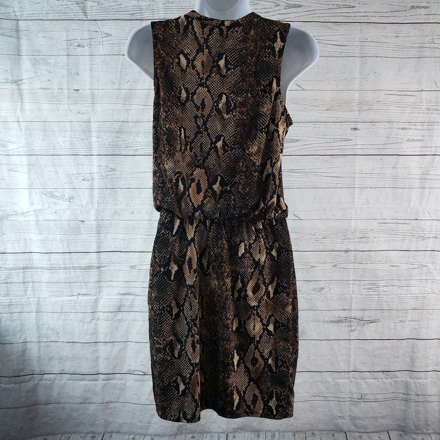 Vintage Sunday in Brooklyn Womens Dress XS Brown Snakeskin Print Sleeveless Tank Dress Size XS / US 0-2 / IT 36-38 - 4 Thumbnail