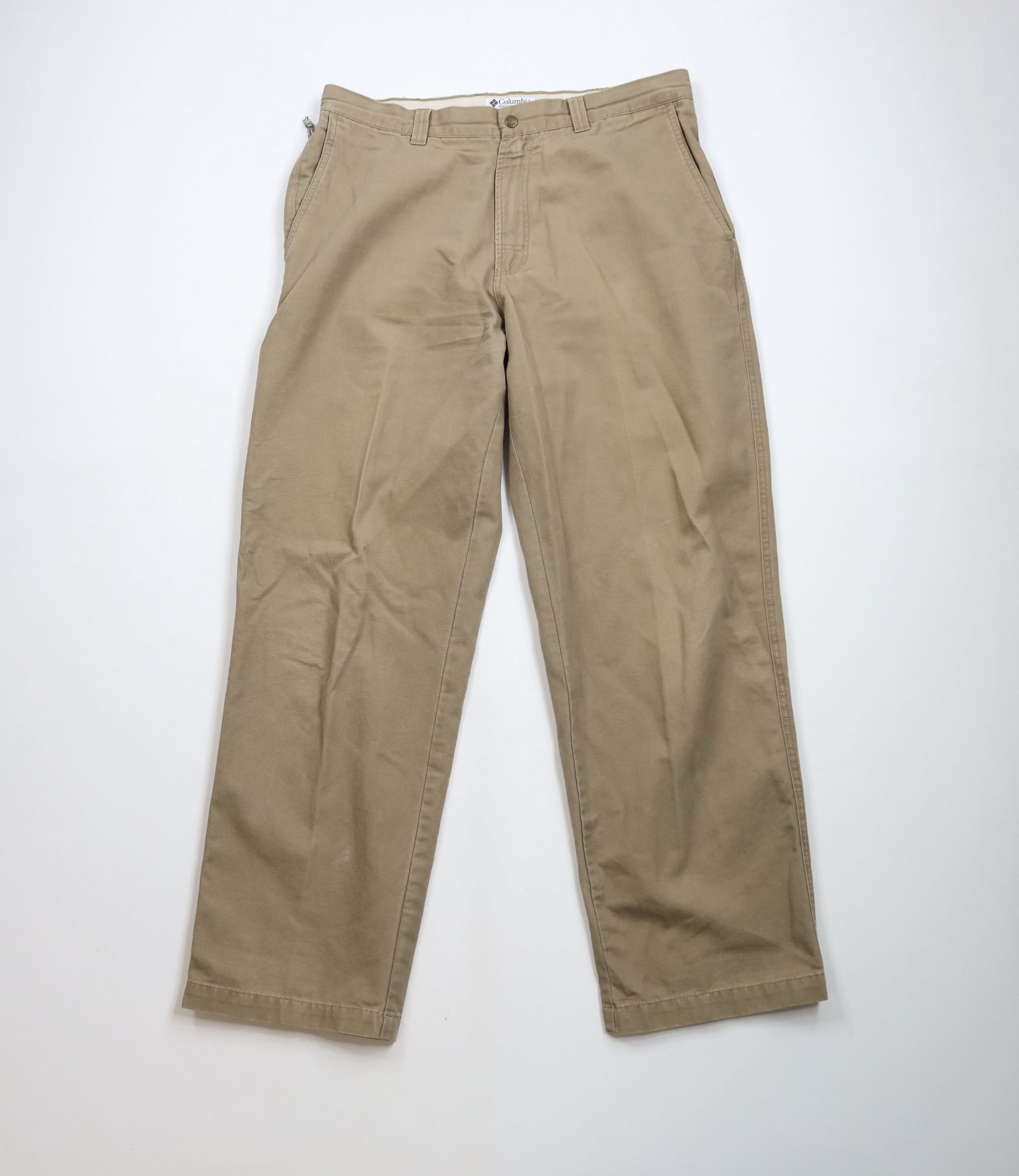 Columbia × Vintage Vintage Columbia Spell Out Wide Leg Canvas Pants Beige Size US 36 / EU 52 - 1 Thumbnail
