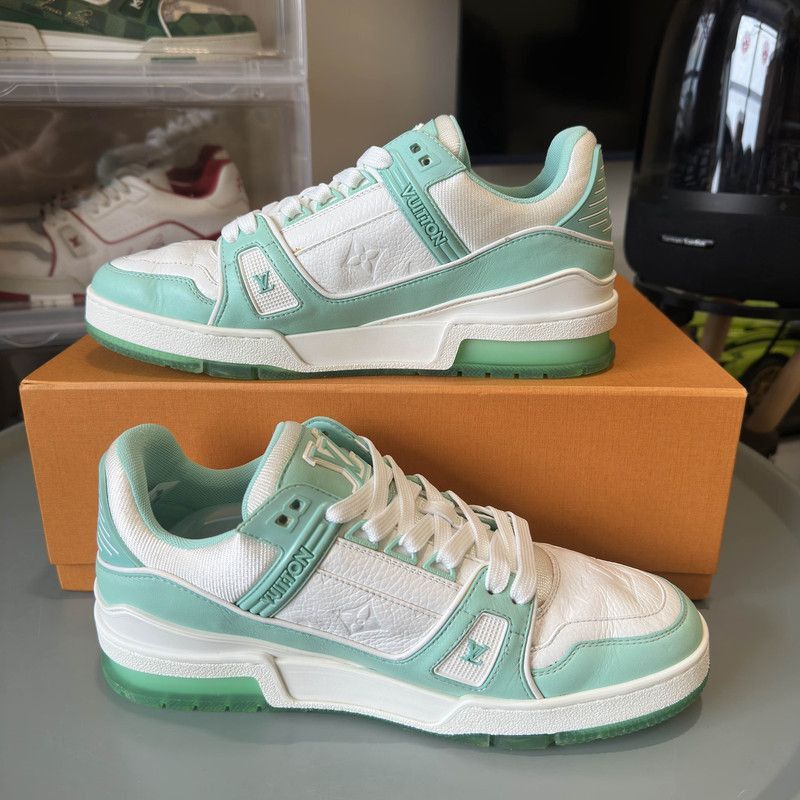 Louis Vuitton Louis Vuitton Trainer Tiffany Green Low-Top Sneakers -2508 Size US 7.5 / EU 40-41 - 6 Thumbnail