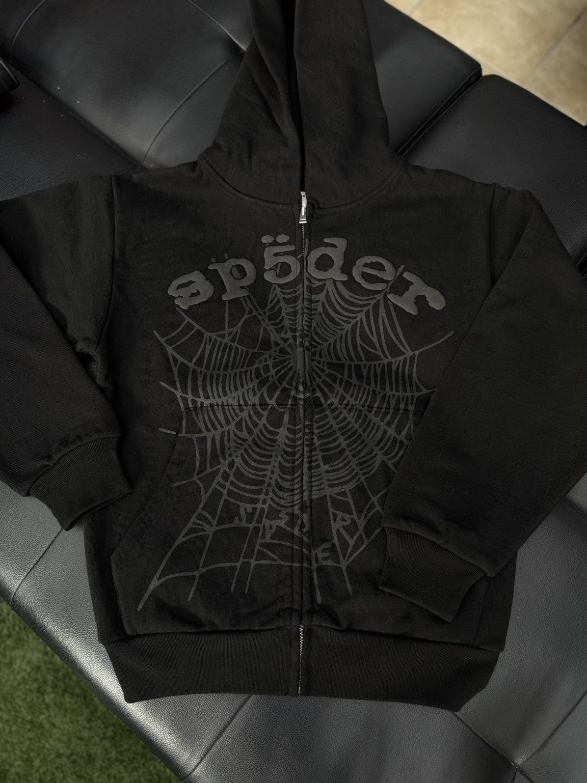 Sp5der Sp5der Worldwide Phantom Black Zip Up Hoodie XS (NEW Size US XS / EU 42 / 0 - 2 Thumbnail