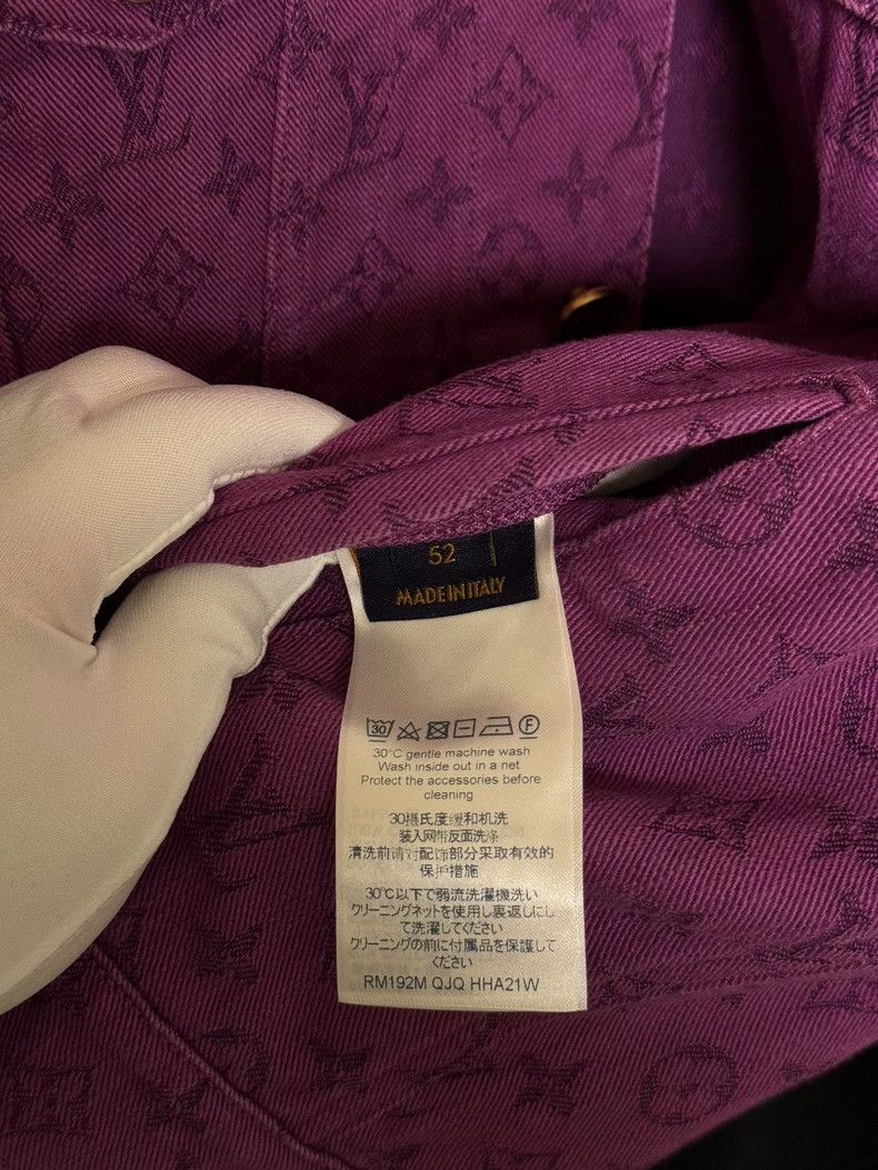 Louis Vuitton LOUIS VUITTON Purple presbyopic full print denim jacket 250 Size US L / EU 52-54 / 3 - 3 Thumbnail