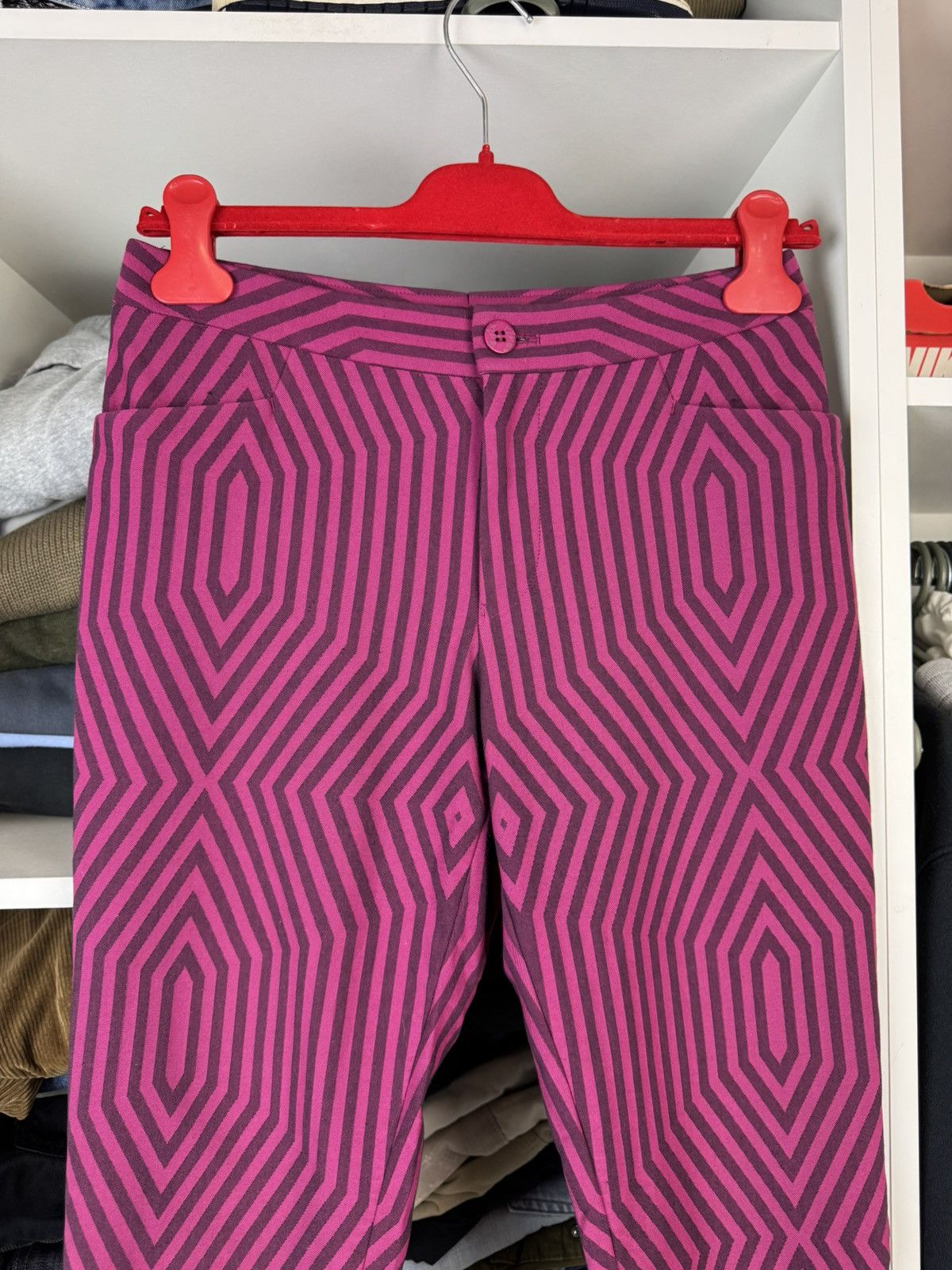 Issey Miyake Issey Miyake Women's Geometric Print Pants Size 3 Size 27" / US 4 / IT 40 - 2 Thumbnail