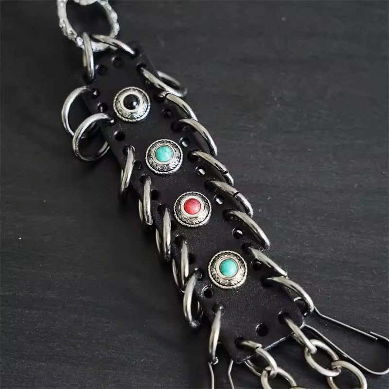 Jewelry Punk genuine leather Pants Chain Size ONE SIZE - 5 Thumbnail