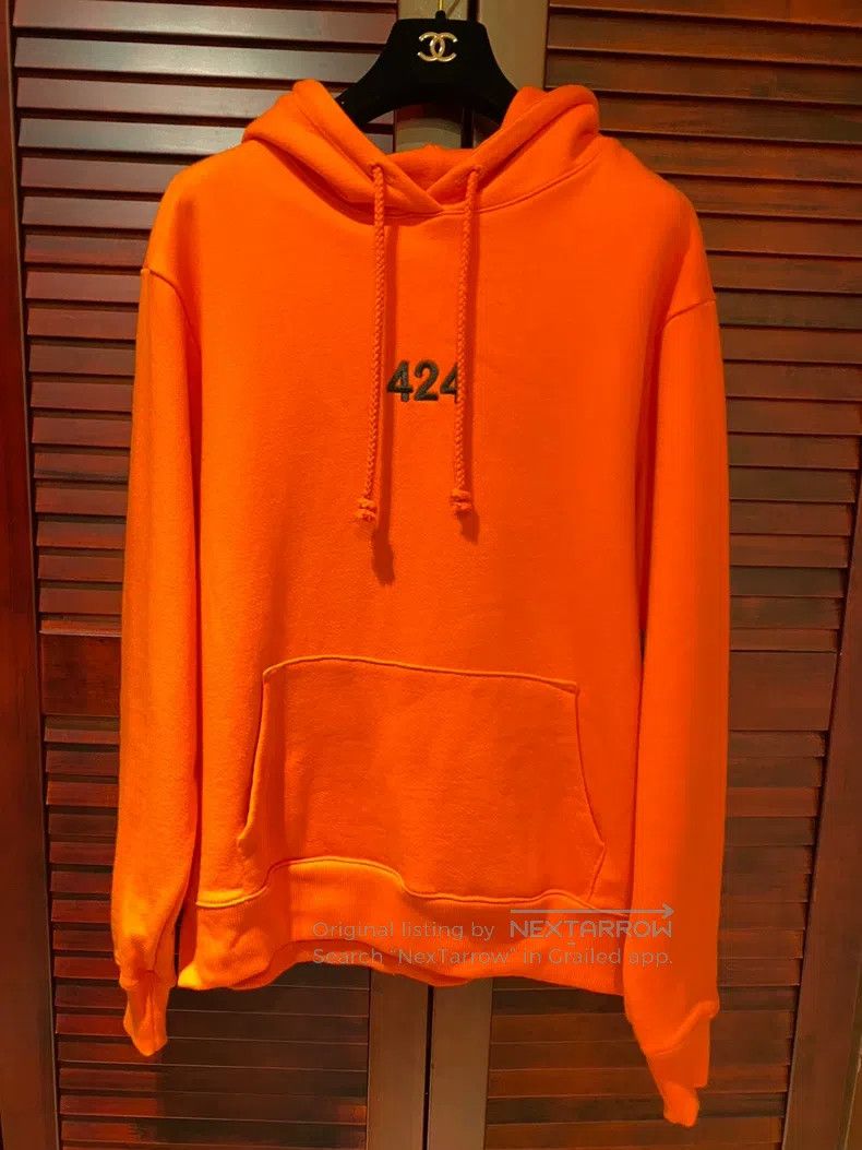 424 424 Logo Embroidered Orange Hooded Sweatshirt Size US M / EU 48-50 / 2 - 1 Thumbnail