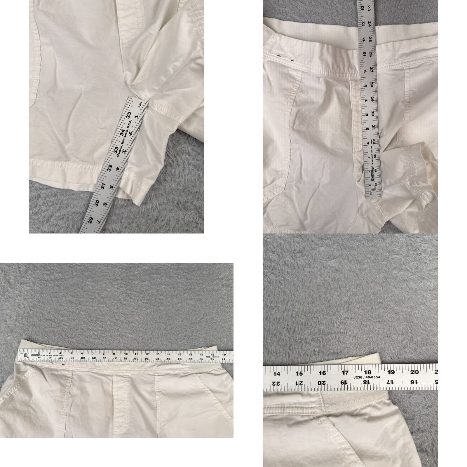 Vintage Columbia Shorts Women XL White Nylon Elastic Waist Pockets 5" Inseam Outdoor Shell 100% Nylon Womens Size 40" / US 18 - 8 Thumbnail