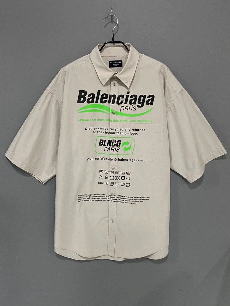 Balenciaga Balenciaga Paris Eco Wave Shirt - dmc Size US S / EU 44-46 / 1 - 1 Thumbnail
