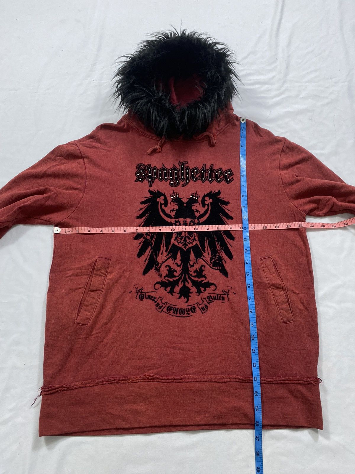 Japanese Brand Japanese Poem gothic Red Spaghettee Zip Fur Hoodie ifsix Size US L / EU 52-54 / 3 - 7 Thumbnail