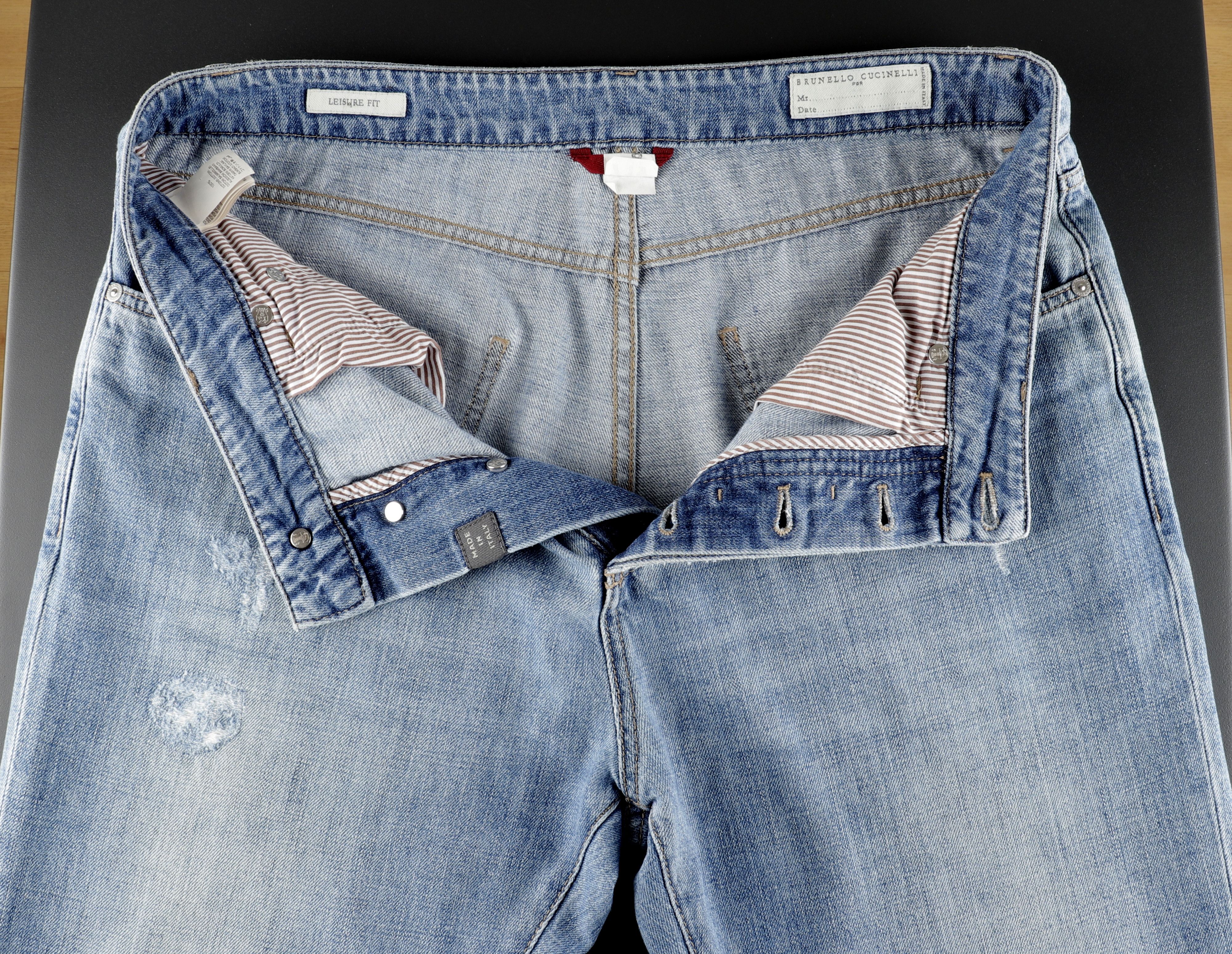 Brunello Cucinelli BRUNELLO CUCINELLI Size IT48 Distressed Blue Denim Jeans Size US 32 / EU 48 - 2 Thumbnail