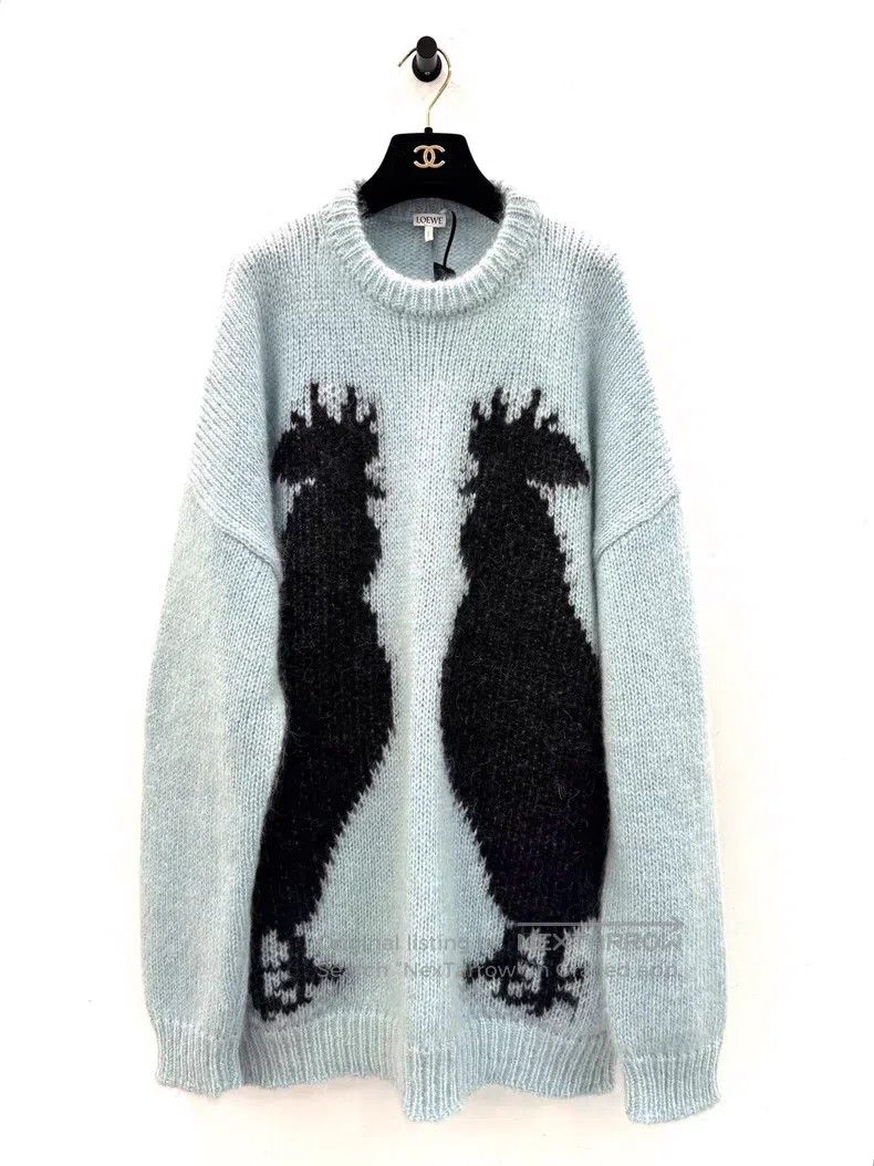 Loewe Loewe Light blue mohair rooster logo long-sleeve sweater Size S / US 4 / IT 40 - 1 Thumbnail