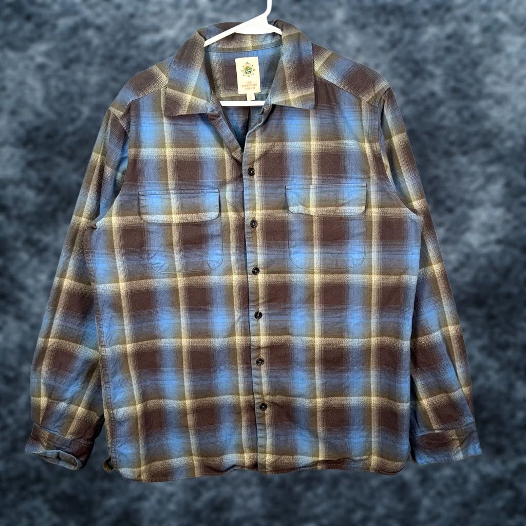 The Territory Ahead The Territory Ahead Mens Shirt Plaid Button-Up Brown Blue Cotton M Long Sleeve Casual Vintage: No Size US M / EU 48-50 / 2 - 1 Thumbnail