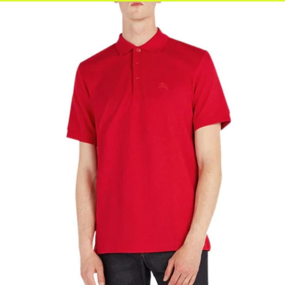 image of Burberry Short Sleeve Polo Shirt Red Size Xxl, Men's