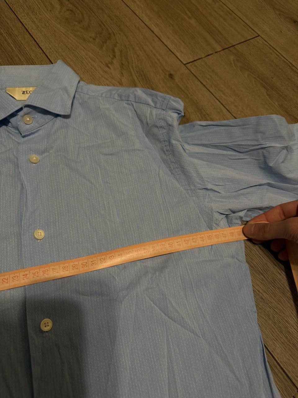 Z Zegna zegna shirt mens size 15/38 blue stretch long sleeve Size US S / EU 44-46 / 1 - 3 Thumbnail