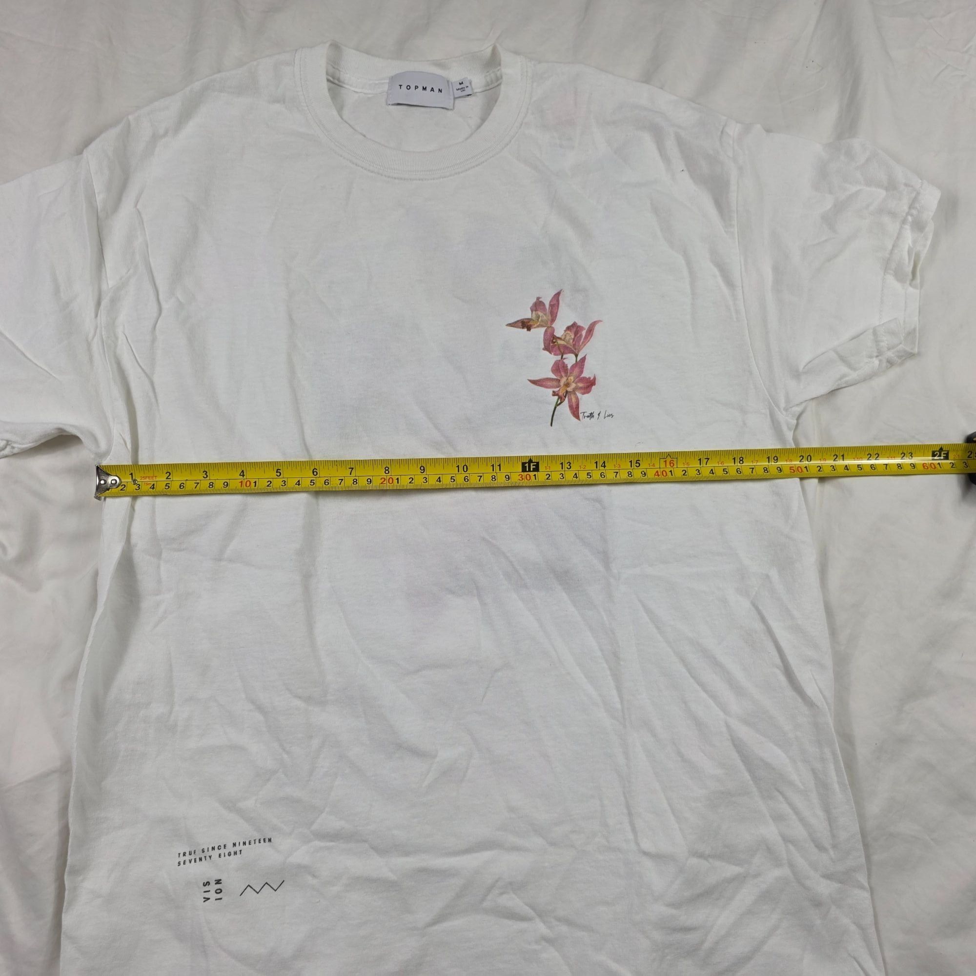 Topman Topman Floral Print Mens Size Medium White Shirt Graphic Cas Size US M / EU 48-50 / 2 - 8 Thumbnail