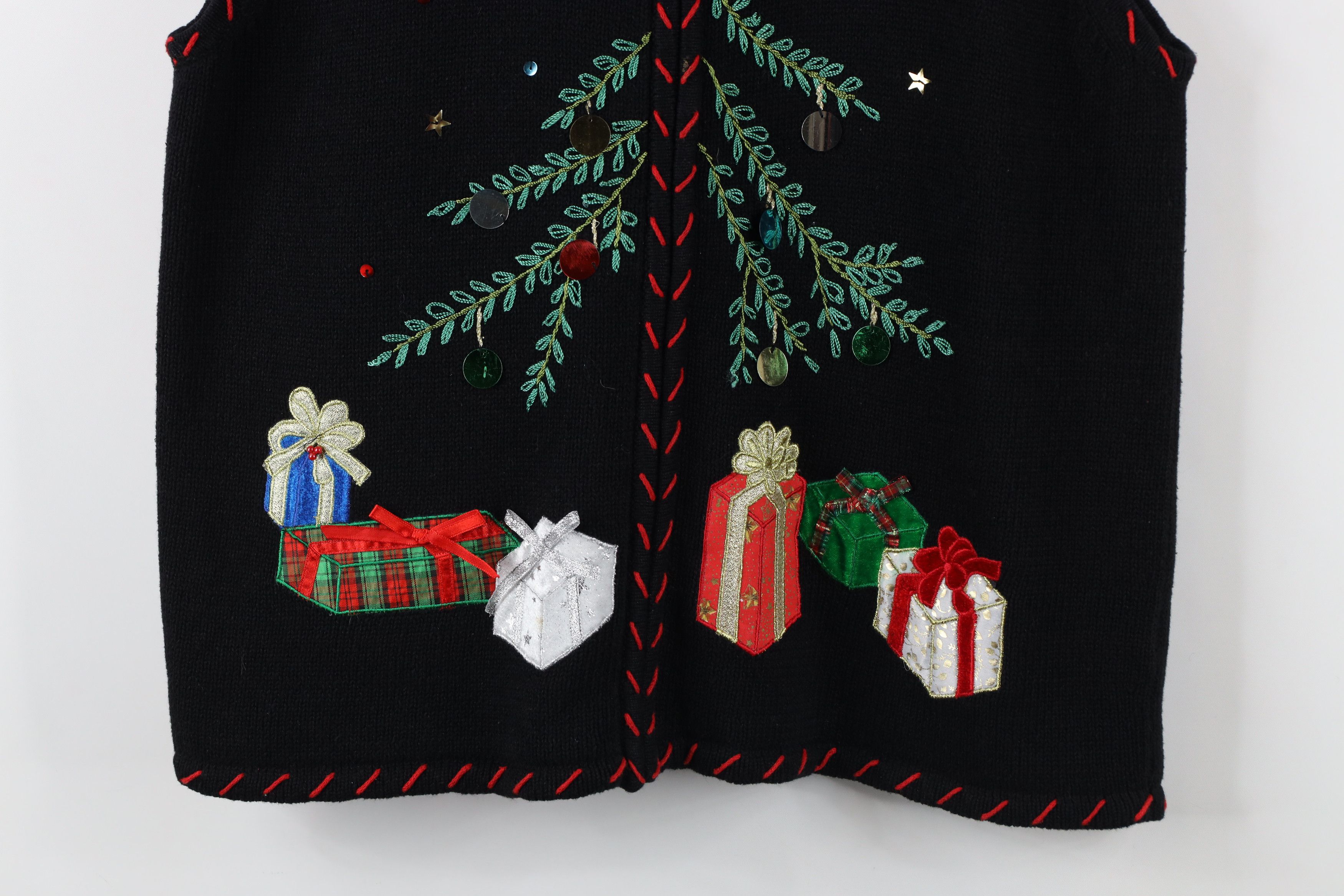 Vintage Vintage 90s Streetwear Christmas Knit Full Zip Sweater Vest Size L / US 10 / IT 46 - 3 Thumbnail