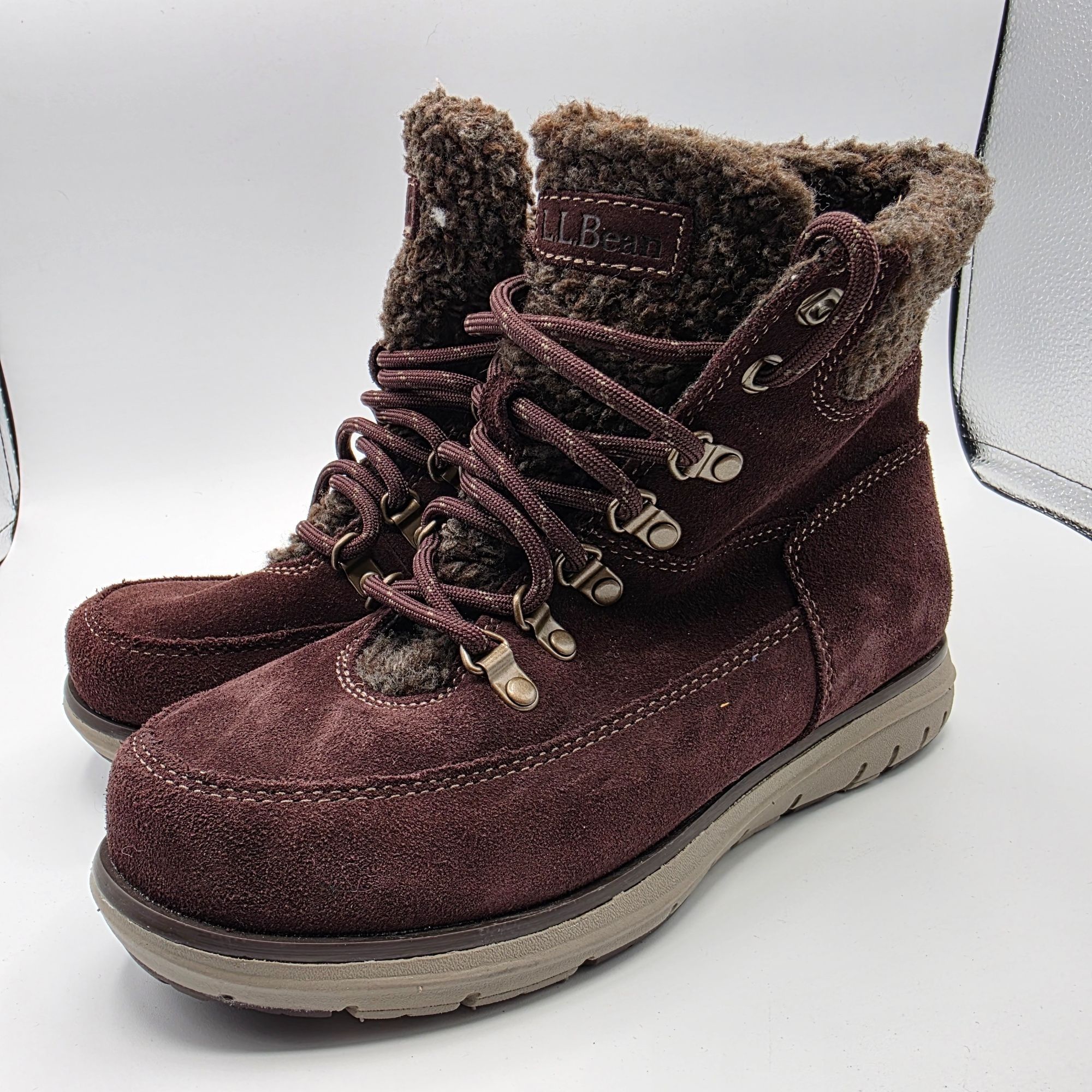 L.L. Bean LL Bean Mountain Lodge Womens Size 6 Brown Boots Fleece Coll Size US 6 / IT 36 - 4 Thumbnail