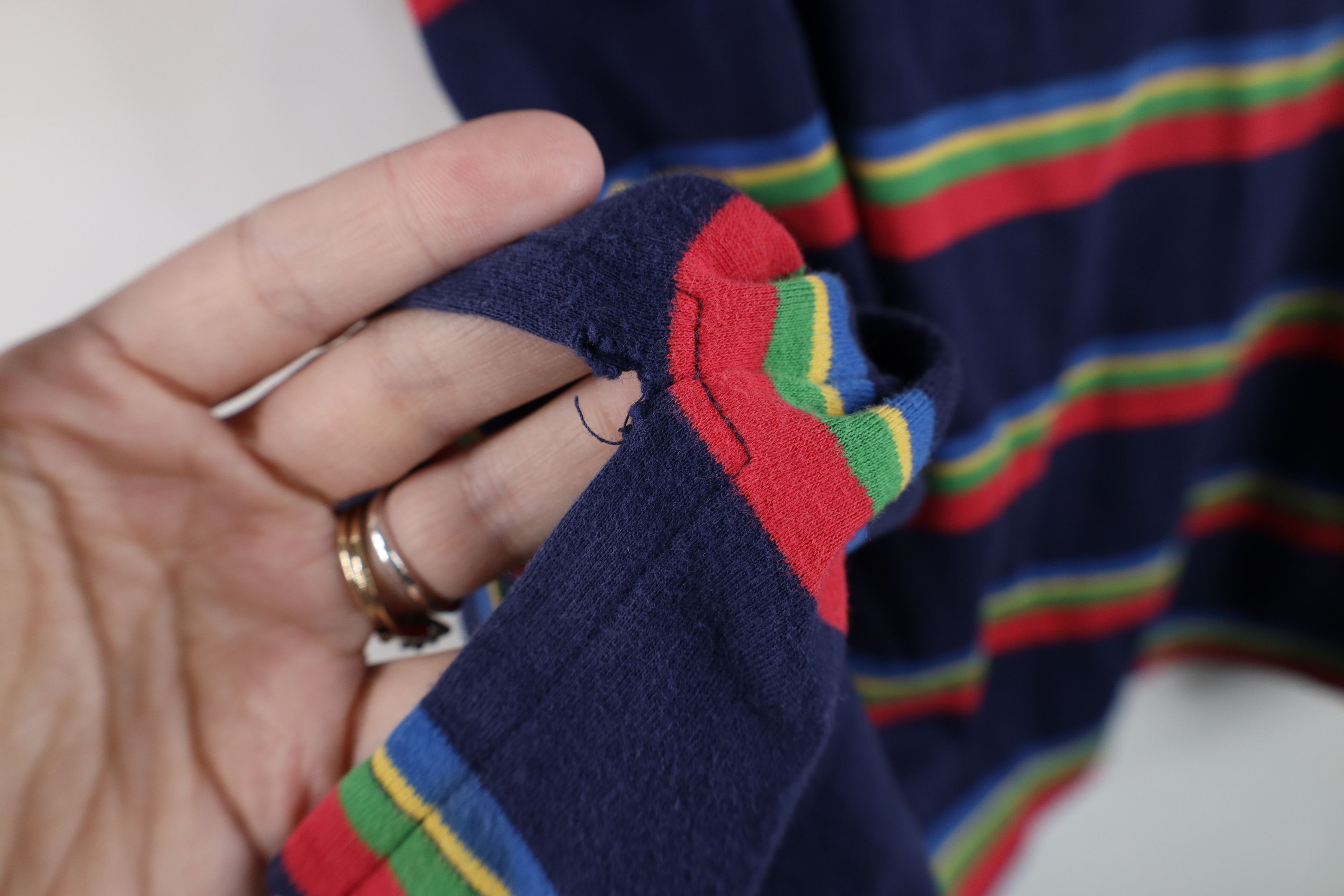 Vintage Vintage 90s Streetwear Rainbow Striped Collared Golf Polo Size US XXL / EU 58 / 5 - 8 Thumbnail
