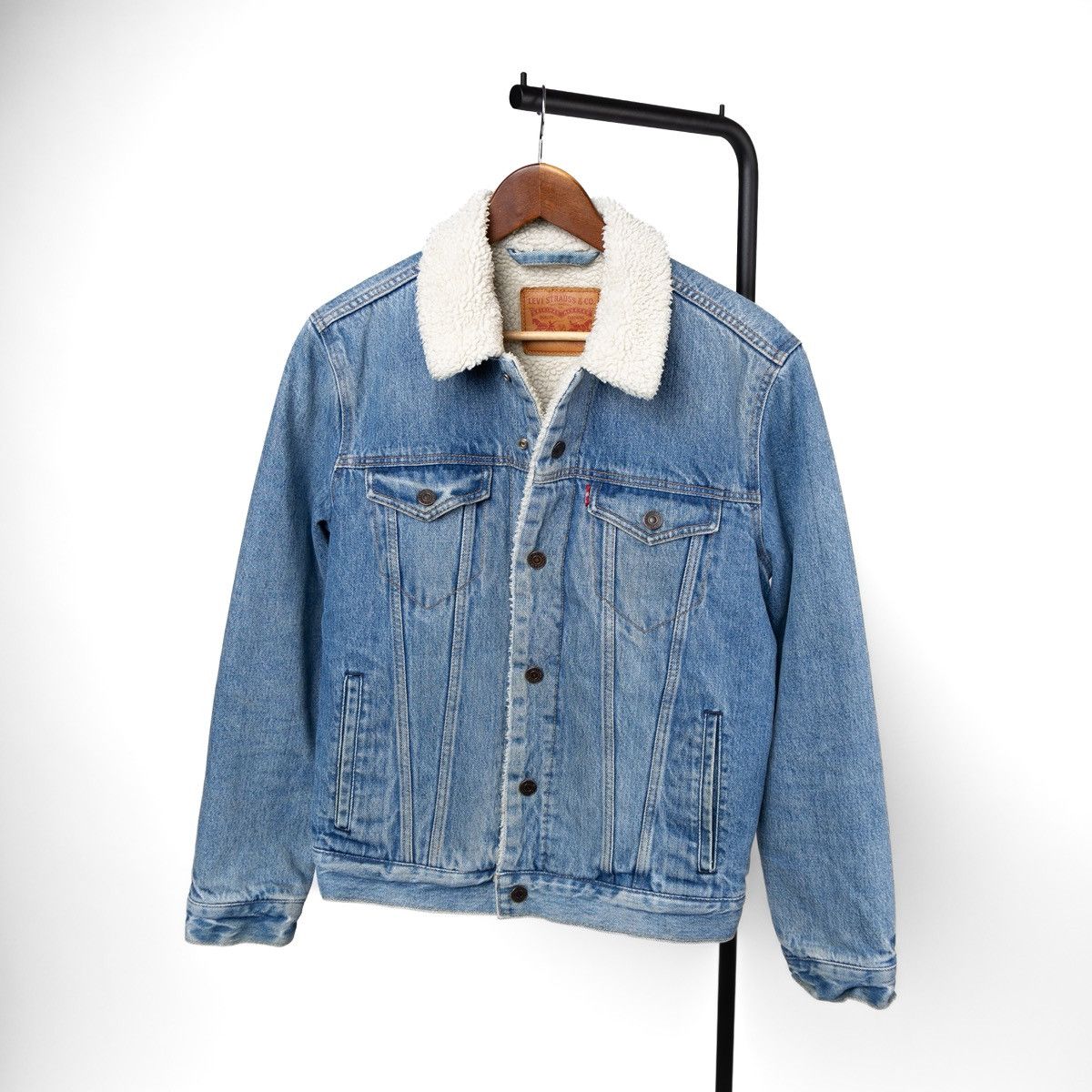 Levi's Levis Sherpa Denim Jacket Blue Trucker Fleece Lined Winter Size US S / EU 44-46 / 1 - 1 Thumbnail