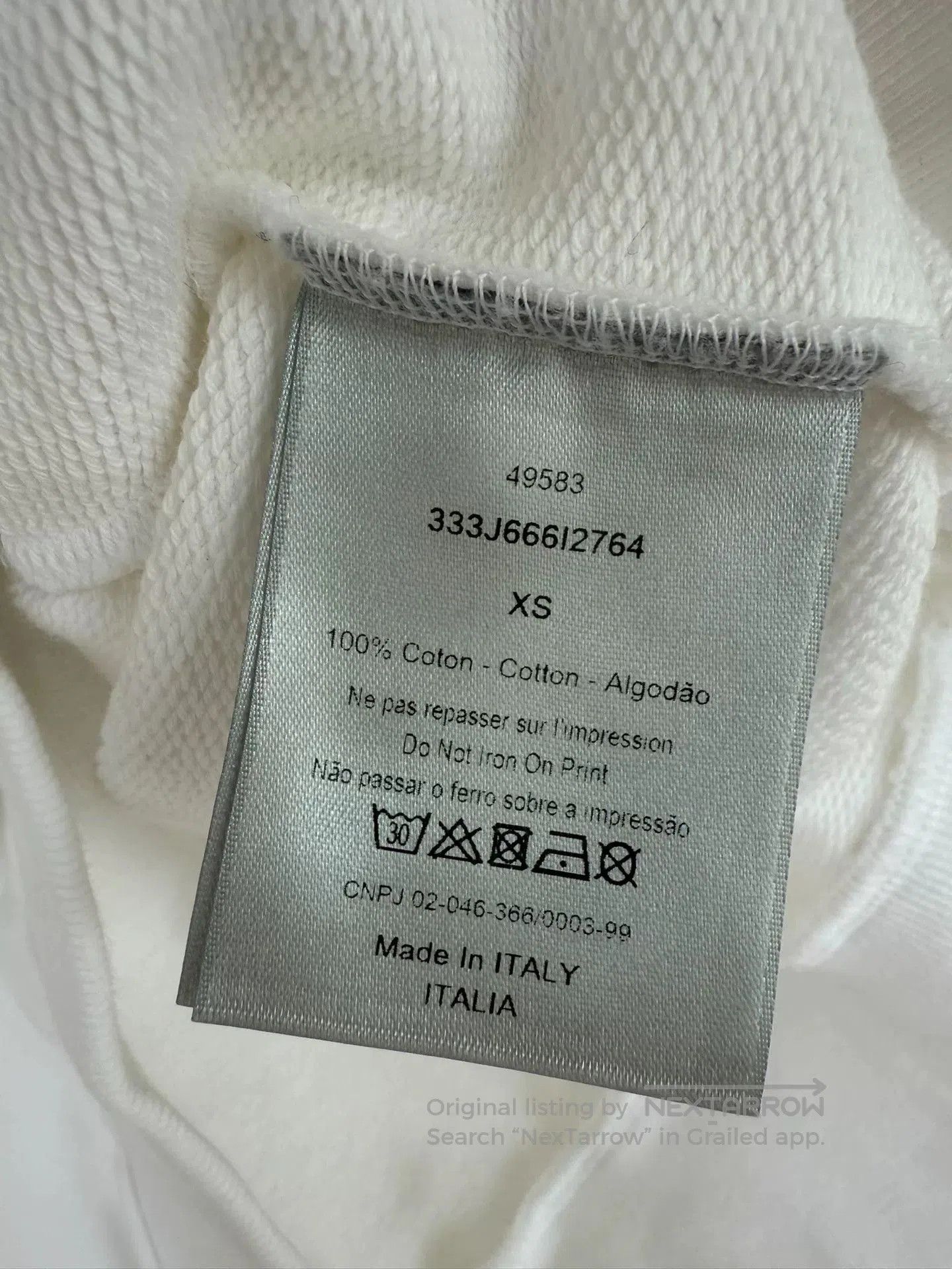 Dior christian dior white sweatshirt with logo. Size XS / US 0-2 / IT 36-38 - 3 Thumbnail